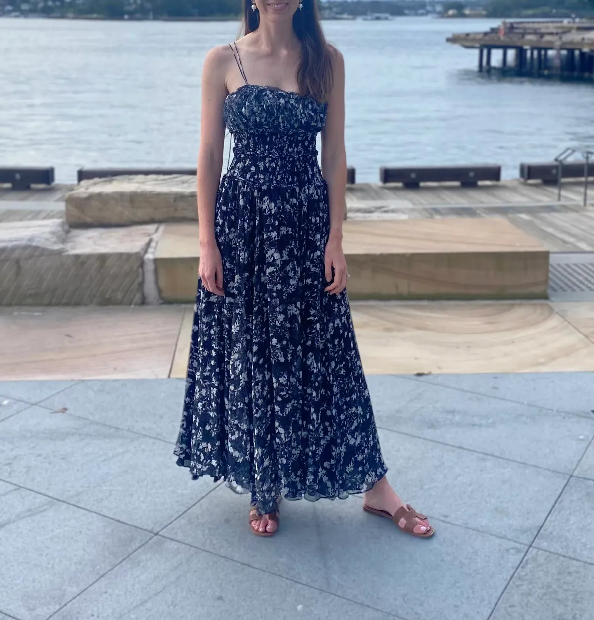 Rachel Gilbert Arietta Patterned Silk Chiffon Maxi Dress Print Size 8 - Image 2