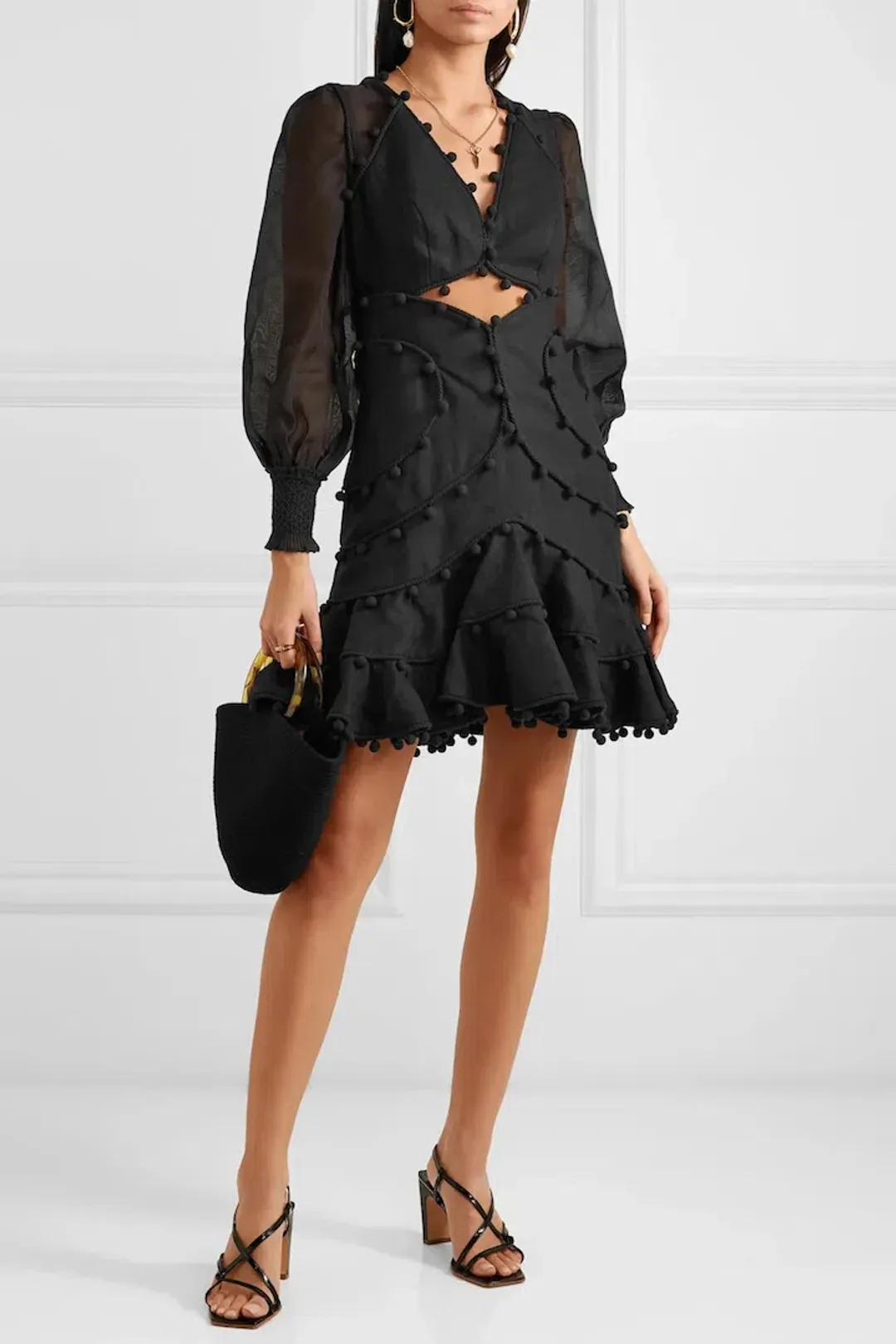 Zimmermann Corsage Bauble Mini Dress Black Size 8 (size 0) for rent on The Volte - main image
