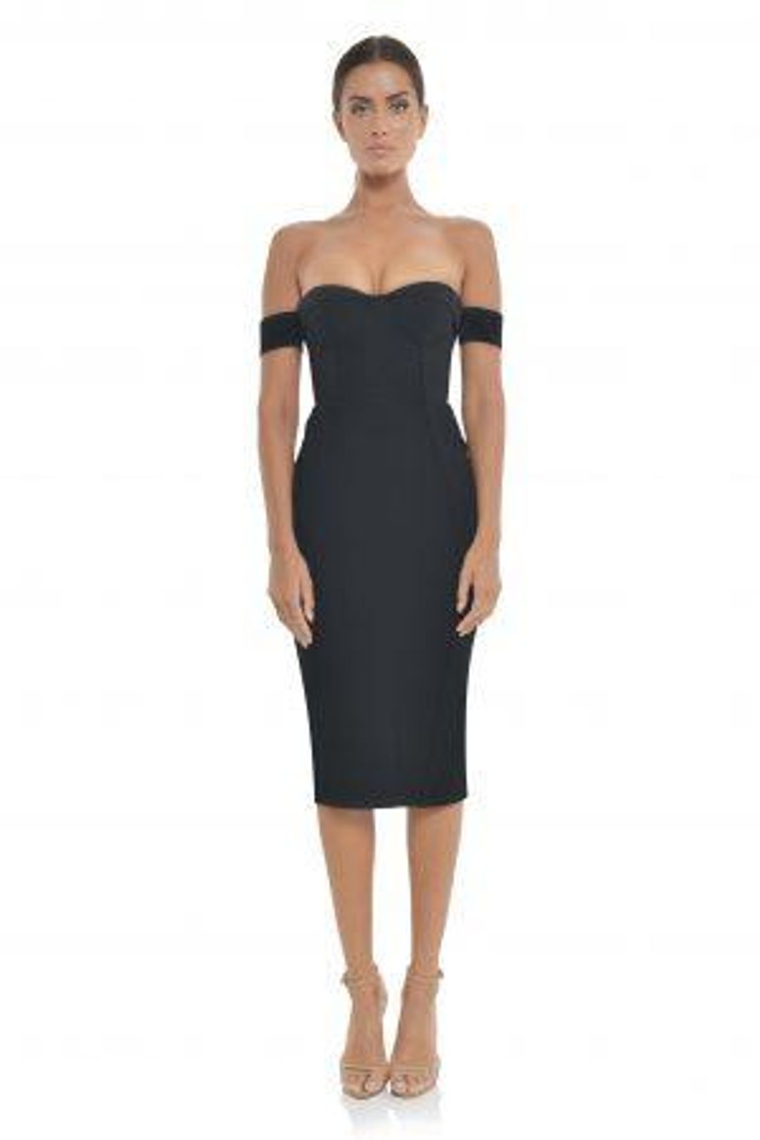 Misha Chloe Midi Dress Black Size 6/XS for rent on The Volte - main image