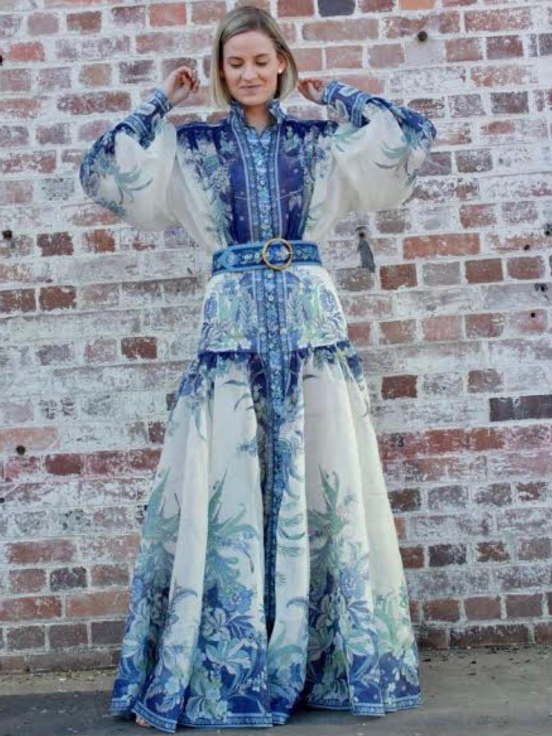 Zimmermann Glassy Billow Dress Navy Phoenix Size 0 / AU 8 for rent on The Volte - main image