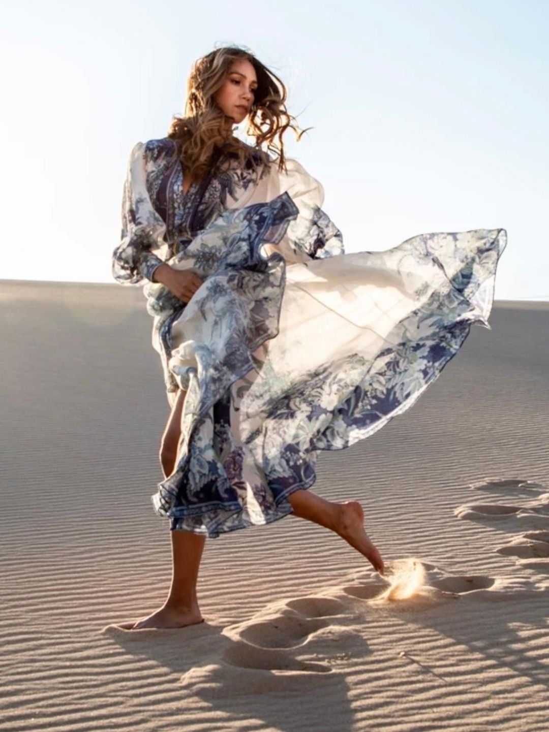 Zimmermann Glassy Billow Dress Navy Phoenix Size 0 / AU 8 for rent on The Volte - main image