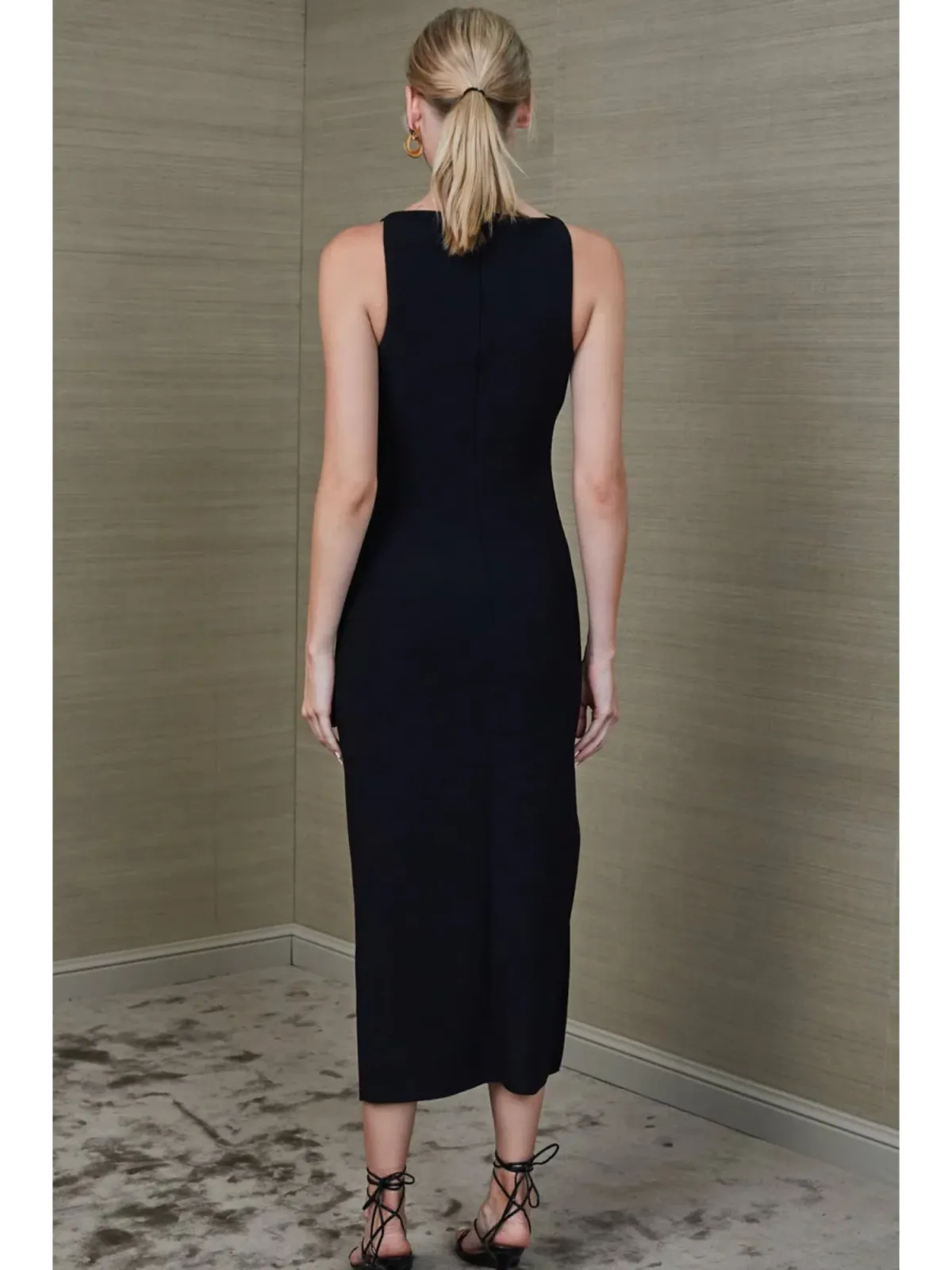 Bec & Bridge Arlette Tuck Midi Dress Black Size AU 6 - Image 4