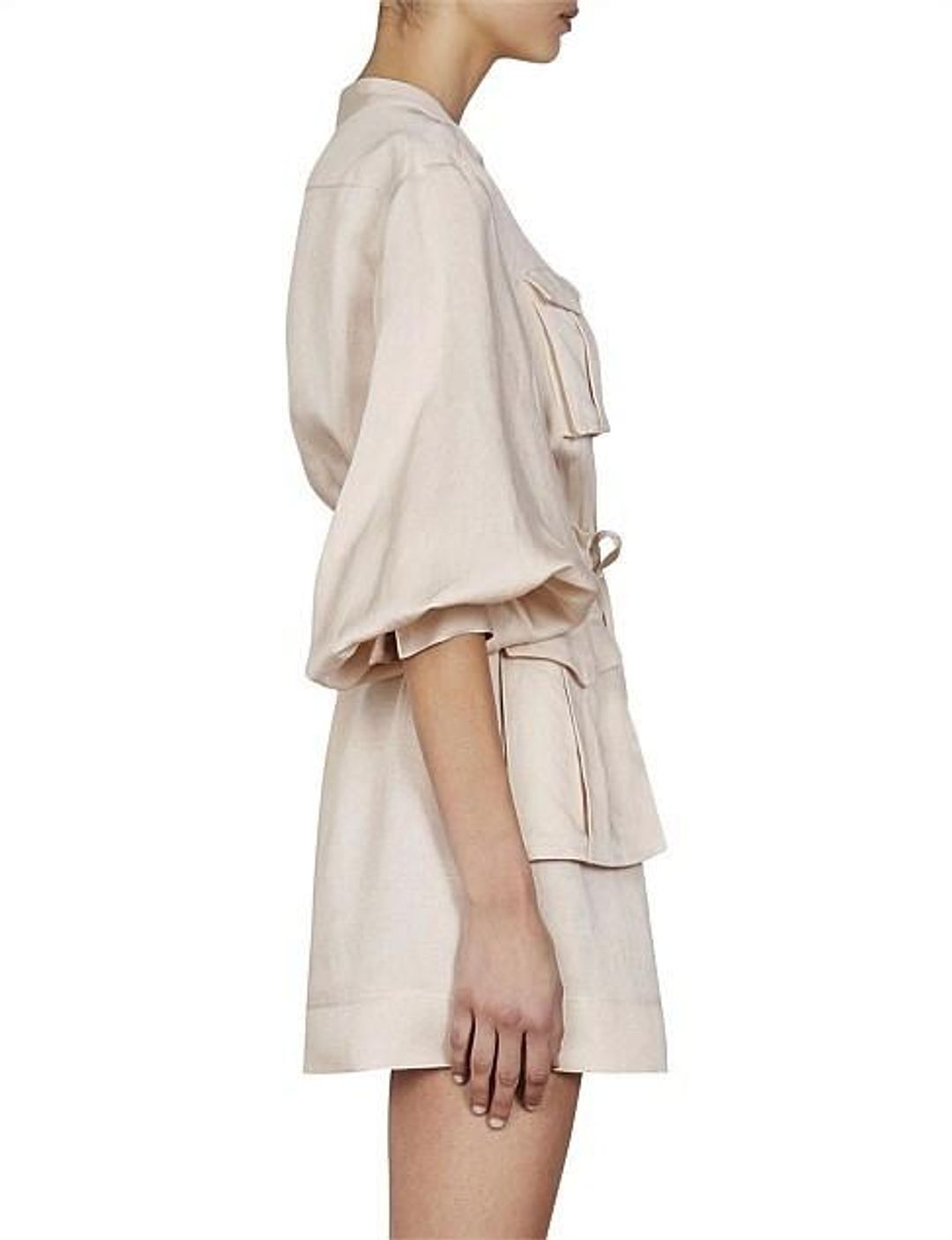 Shona Joy Ellington Balloon Sleeve Mini Dress Ecru Size 8 for rent on The Volte - main image