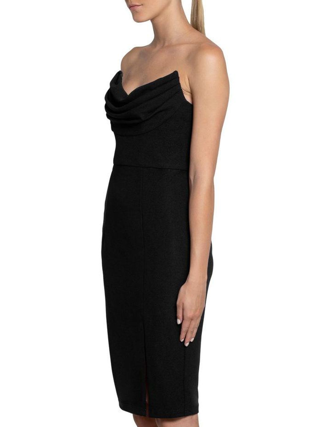 Bariano Mojito Cowl Dress Black Size 6 for rent on The Volte - main image