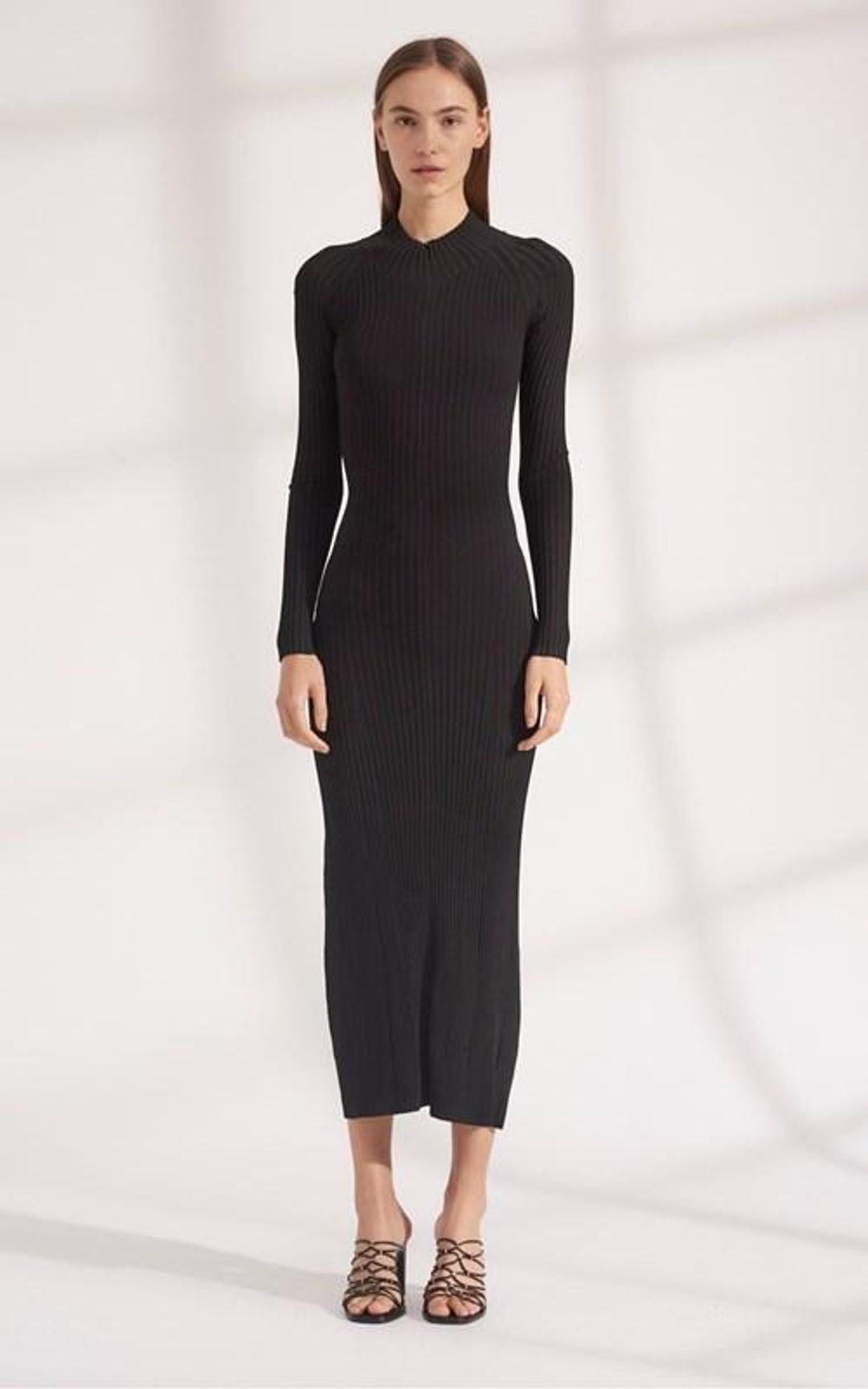 Dion Lee STRIPE RIB TWIST DRESS Black Size 8 for rent on The Volte - main image