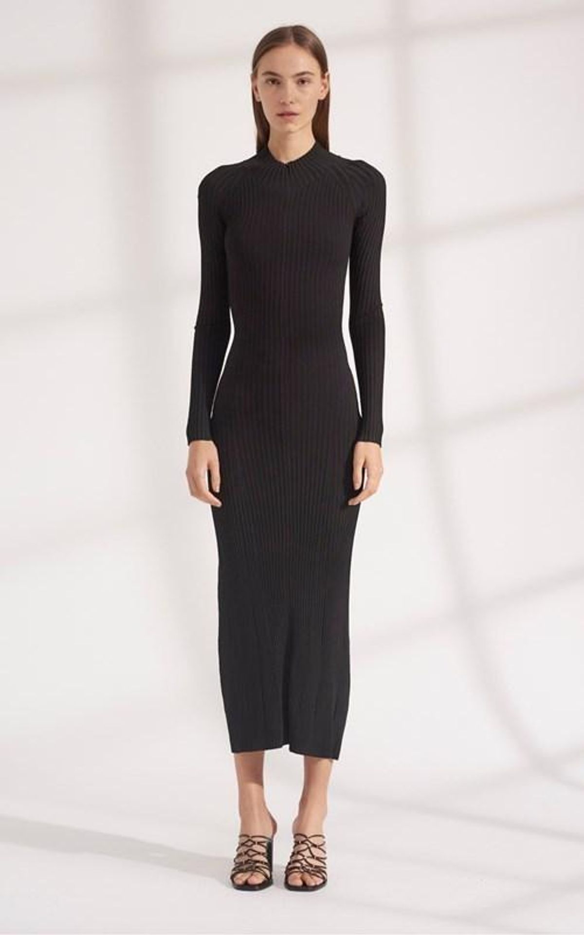 Dion Lee STRIPE RIB TWIST DRESS Black Size 8 - Image 3