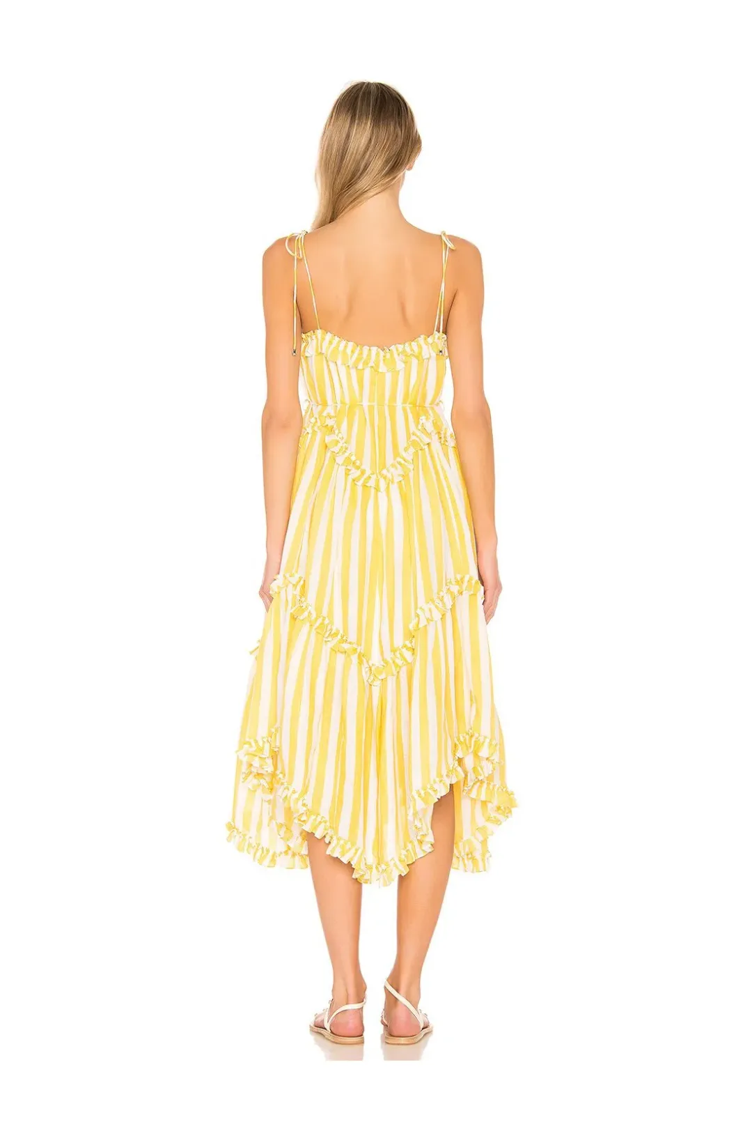 Zimmermann Lumino Floating Stripe Dress Yellow Size 2 / Au 12 for rent on The Volte - main image