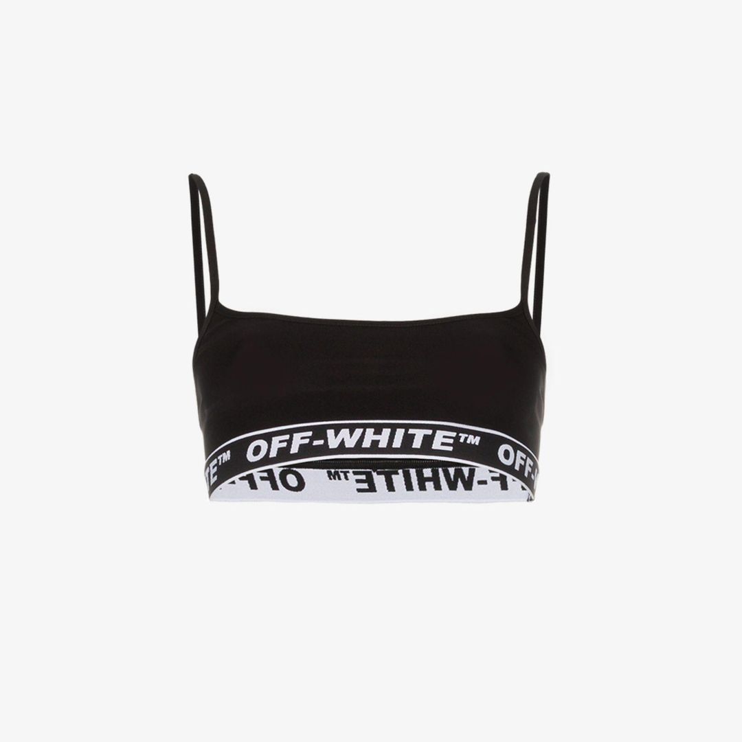 Off-White Logo Band Stretch Bra Top Black Size 8 for rent on The Volte - main image