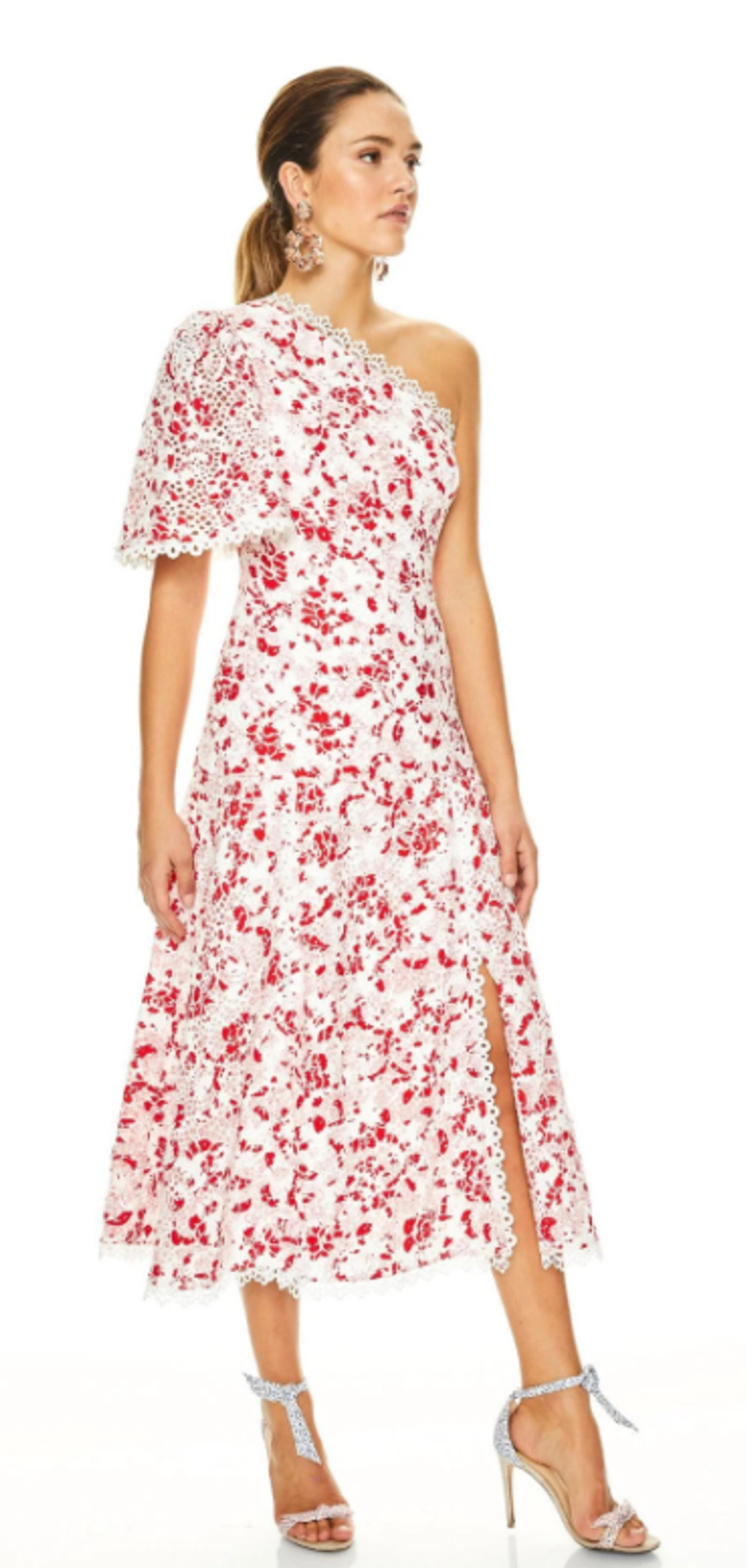 TALULAH DANCE & ROMANCE MIDI DRESS - RED DAISY PRINT for rent on The Volte - main image