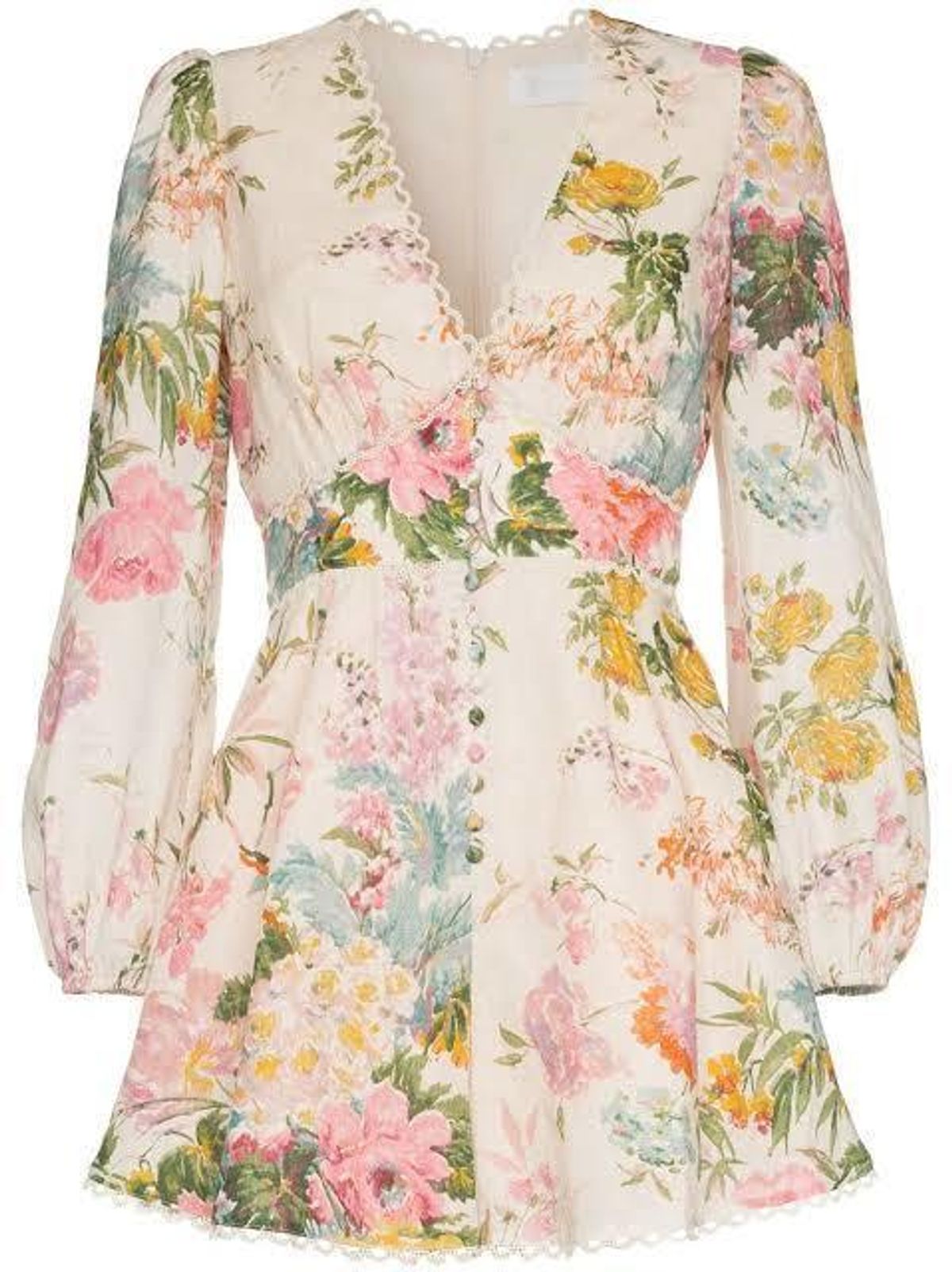 Zimmermann Heathers Linen Playsuit Garden Floral Size 1 / AU 10 - Image 5