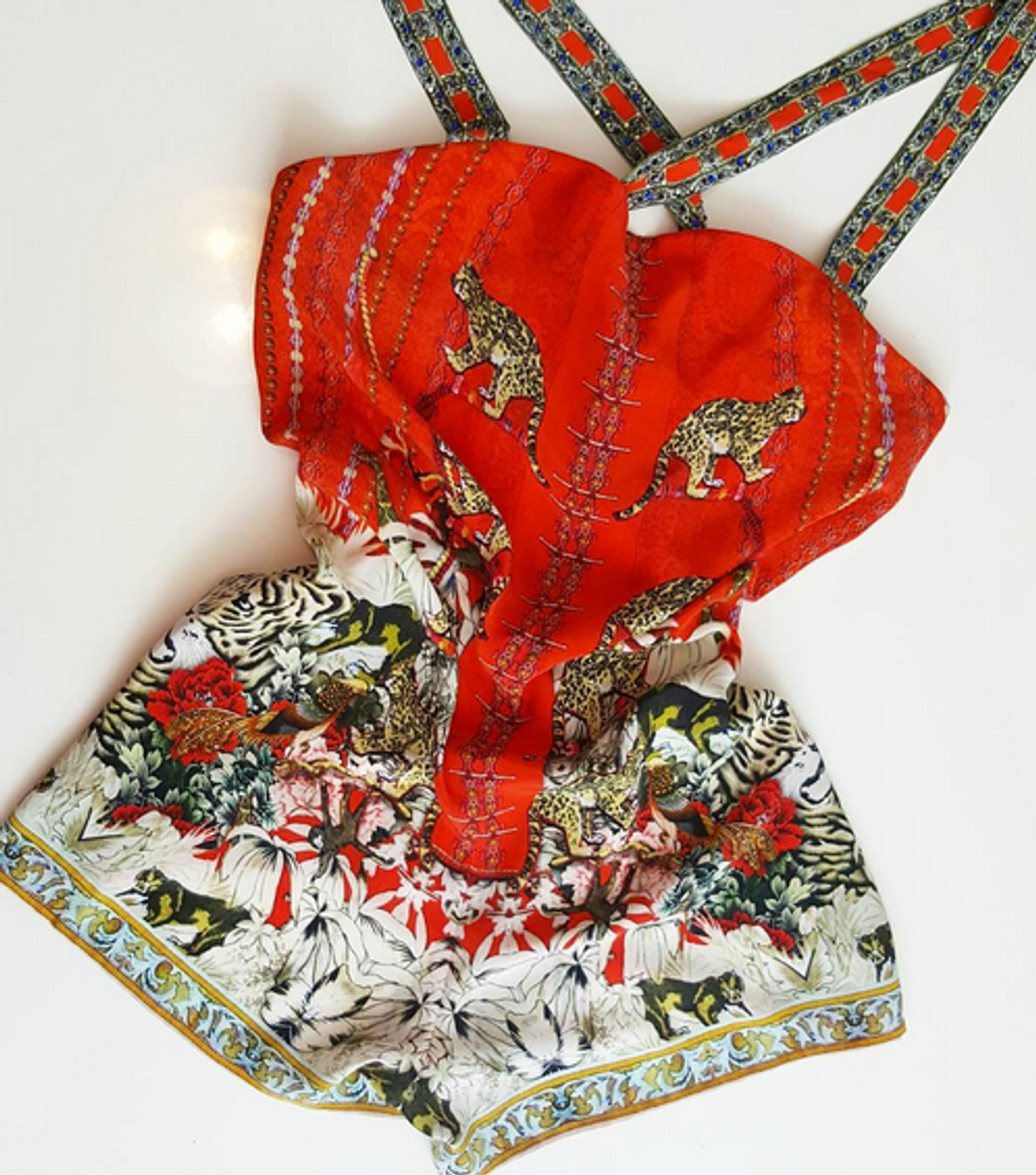 Camilla - HANGZHOU HOLLYWOOD SHIFT HALTER RED PLAYSUIT SIZE 6 - Image 3