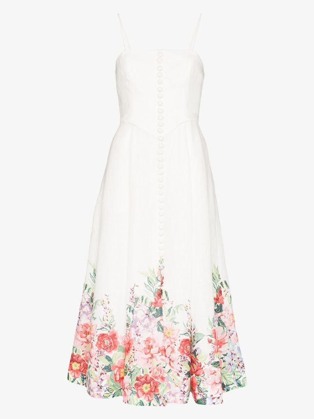Zimmermann Bellitude Floral Corset Dress White Size 0 / AU 8 for rent on The Volte - main image
