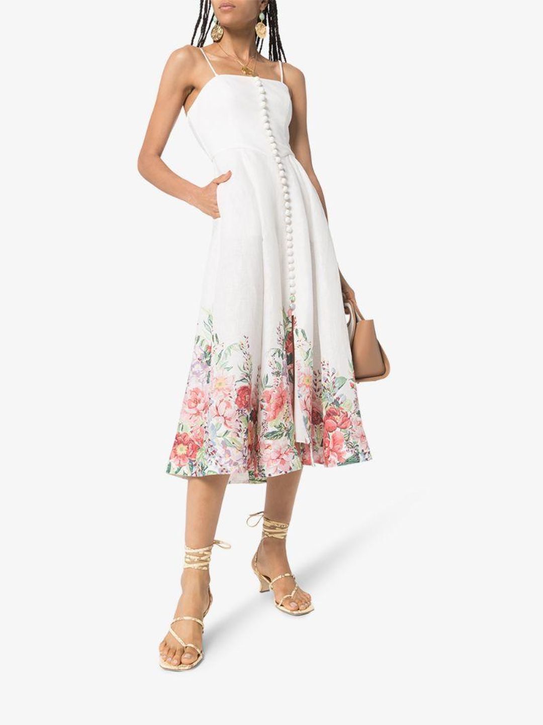 Zimmermann Bellitude Floral Corset Dress White Size 0 / AU 8 for rent on The Volte - main image