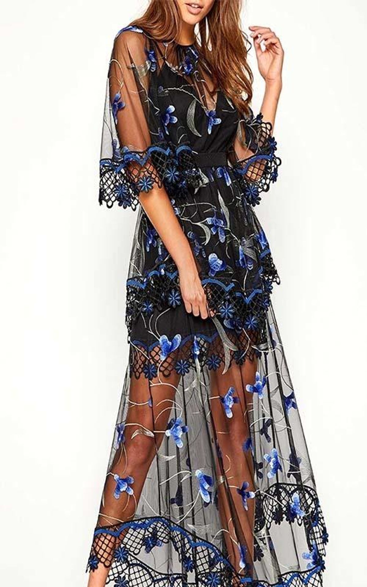 Alice McCall Marigold Gown Blue/Black Size 4 - Image 2