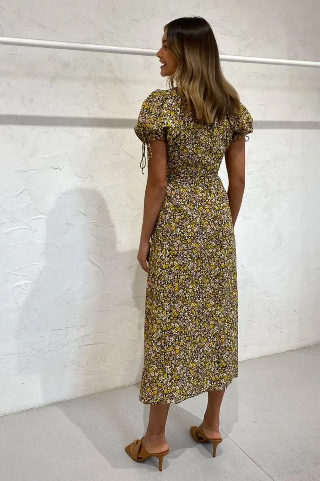 Bec & Bridge Maisie Silk Short Sleeve Midi Dress Print Size 8 for rent on The Volte - main image