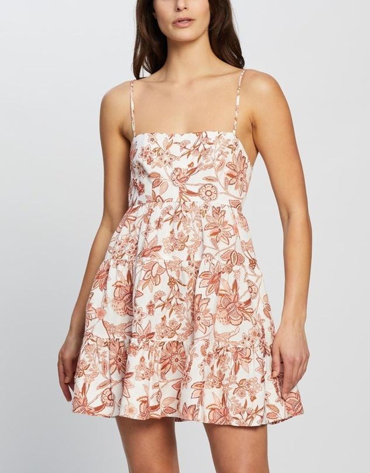 Shona Joy Carolina Tiered Mini Dress Print Size 6 - Image 2