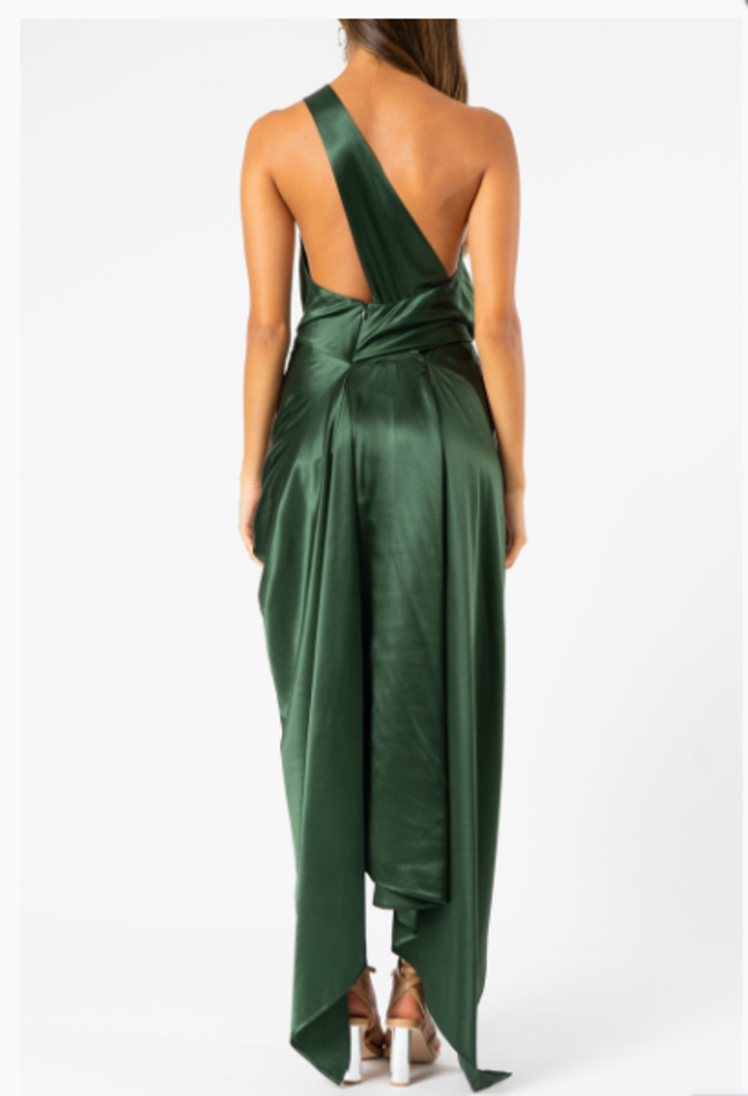 One fell swoop philly dress in silk jungle green size 10 for rent on The Volte - main image