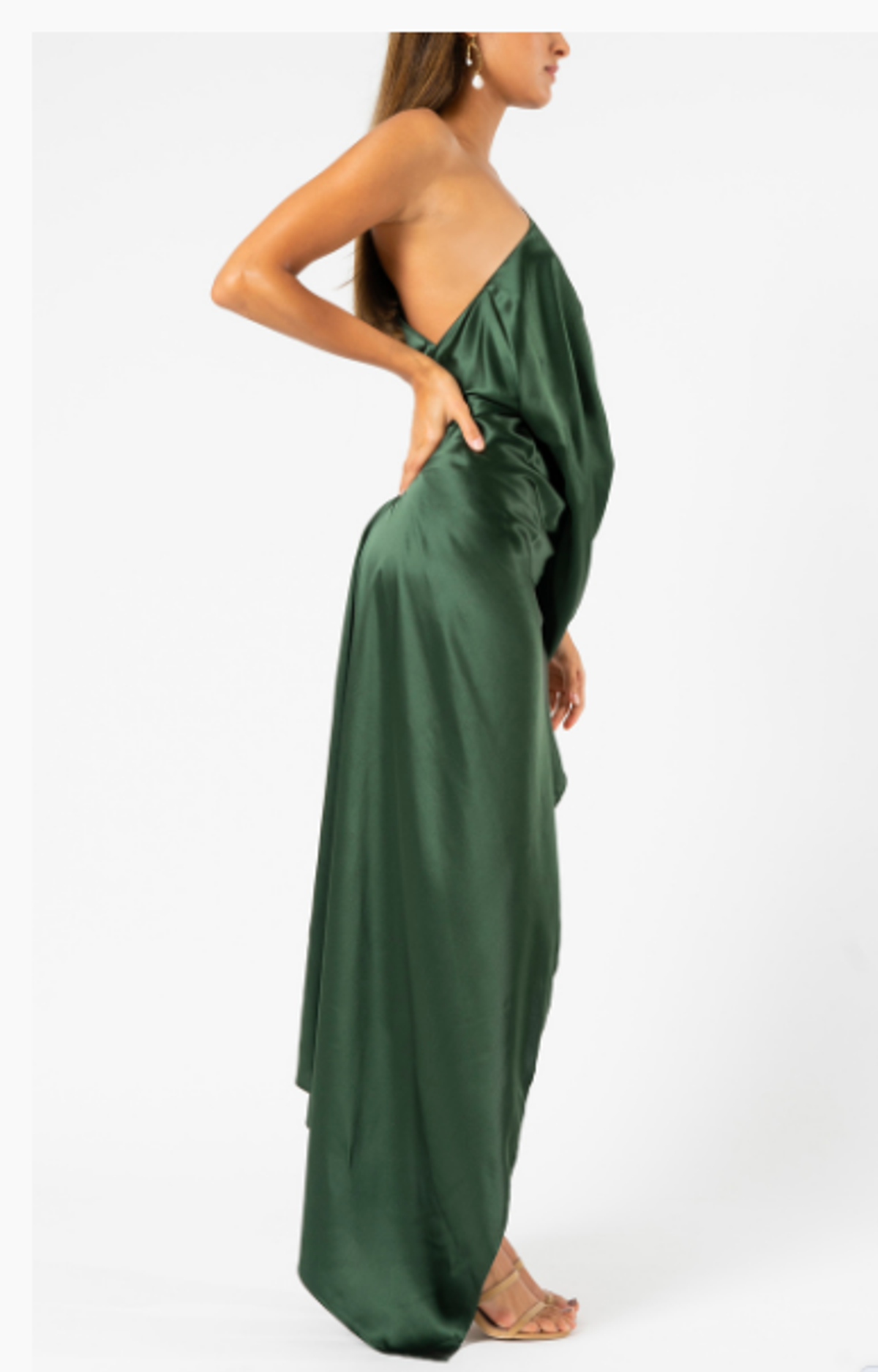 One fell swoop philly dress in silk jungle green size 10 - Image 4
