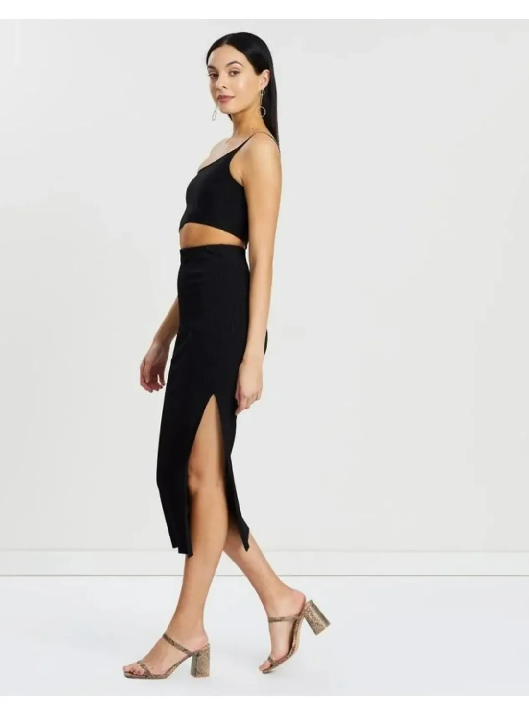 Bec & Bridge Darling Midi Dress Black Size AU 6 for rent on The Volte - main image