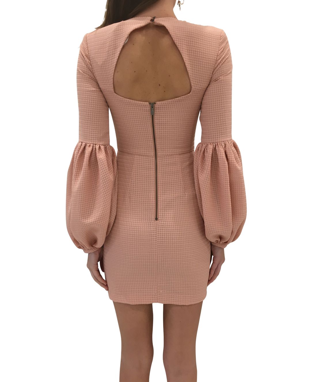 Rebecca Vallance Ambrosia Gather Sleeve Mini Pink Dress size 6 for rent on The Volte - main image