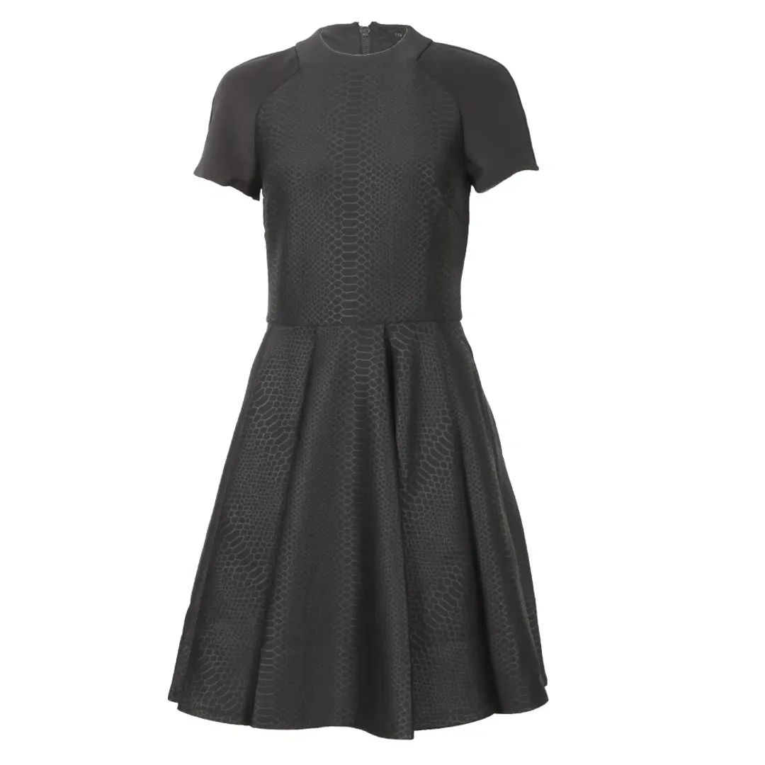 Ted Baker Melisse Embossed Dress Black Size 2 for rent on The Volte - main image