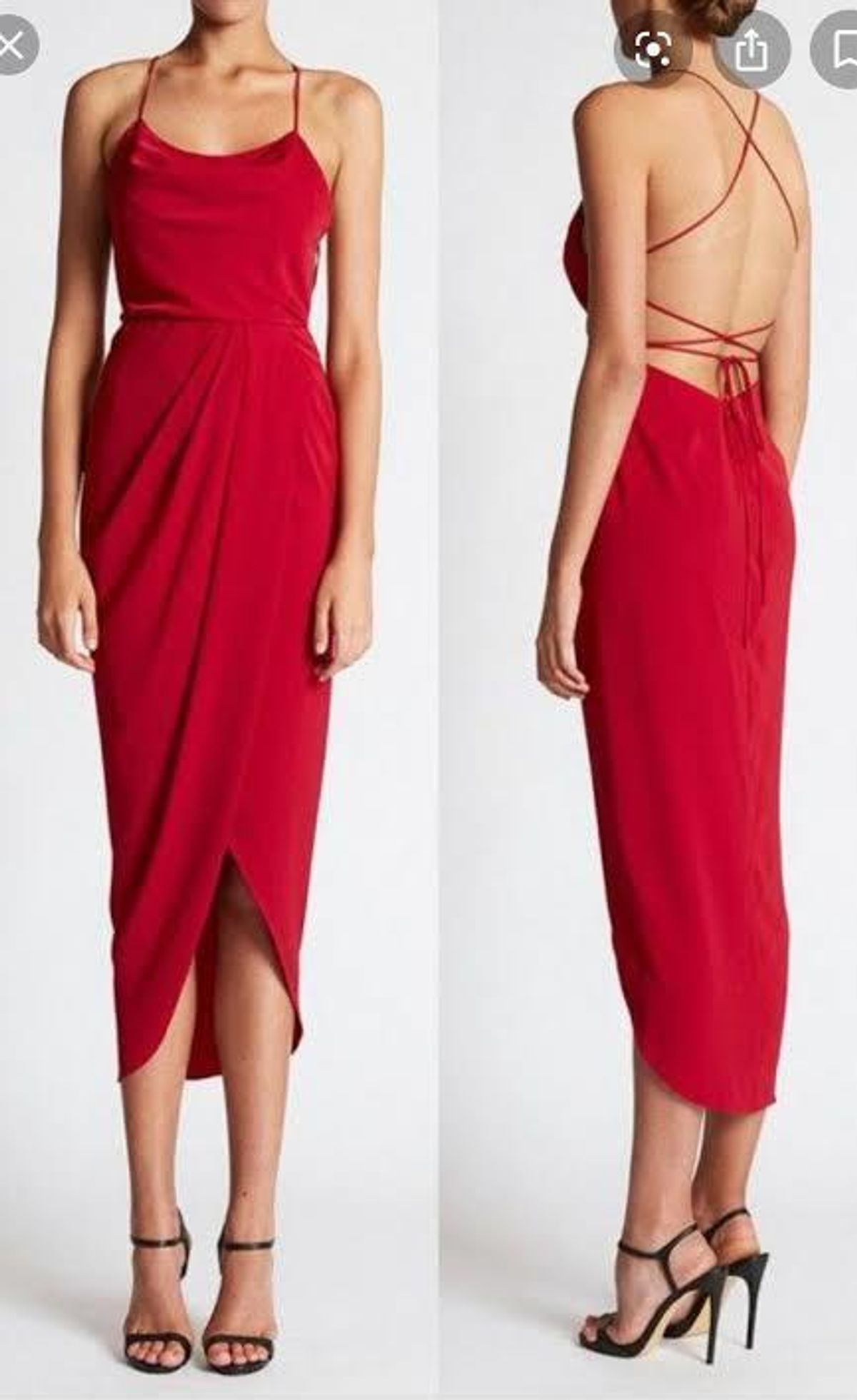 Lace Up Cowl Dress - Image 3