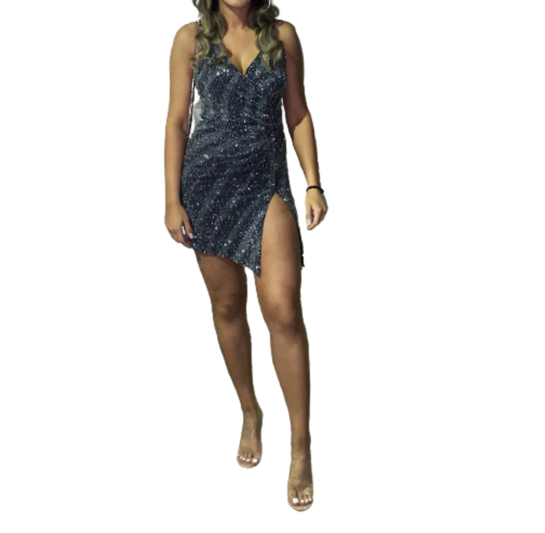 Constantina Danis Custom Mini Dress Silver Size  for rent on The Volte - main image