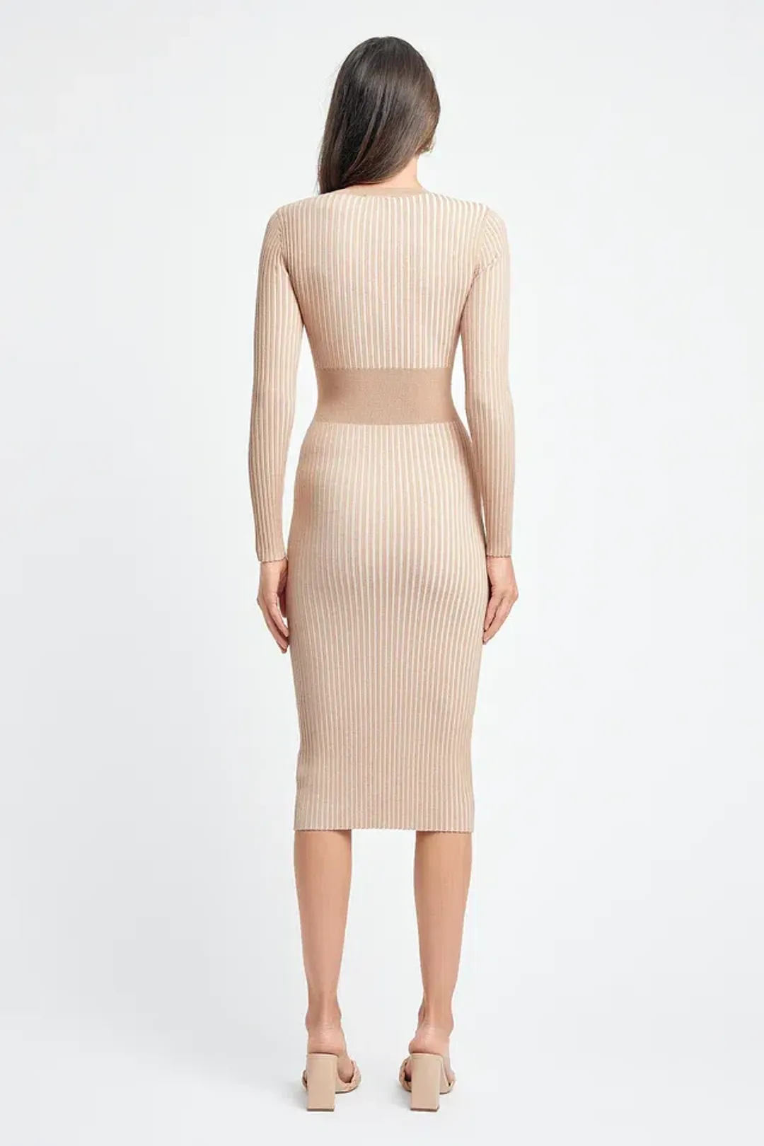 Kookai Sadie Crew Neck Belted Dress Natural Size 1 for rent on The Volte - main image