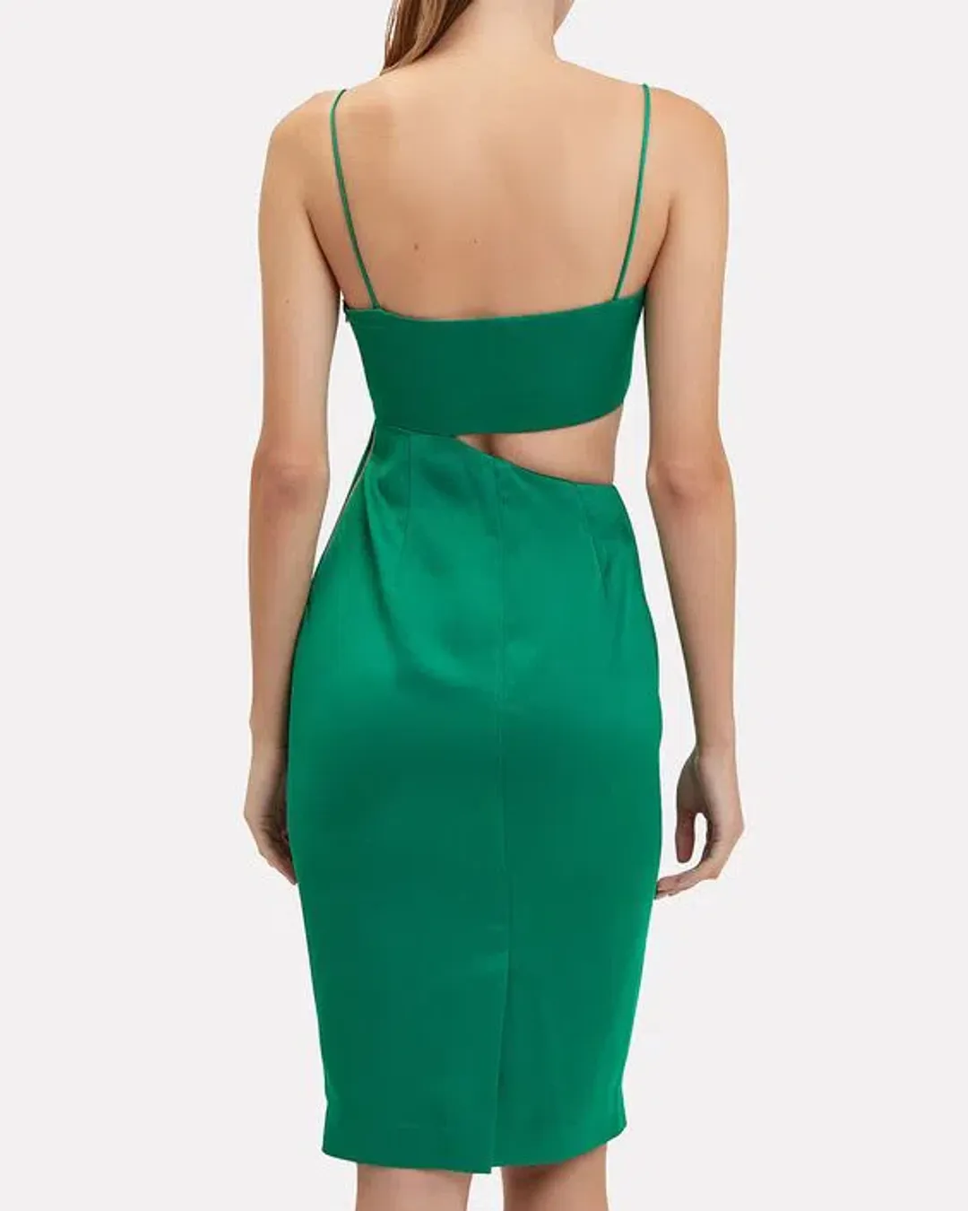 MISHA Selena Cutout Midi Dress Emerald Green Size 8 for rent on The Volte - main image