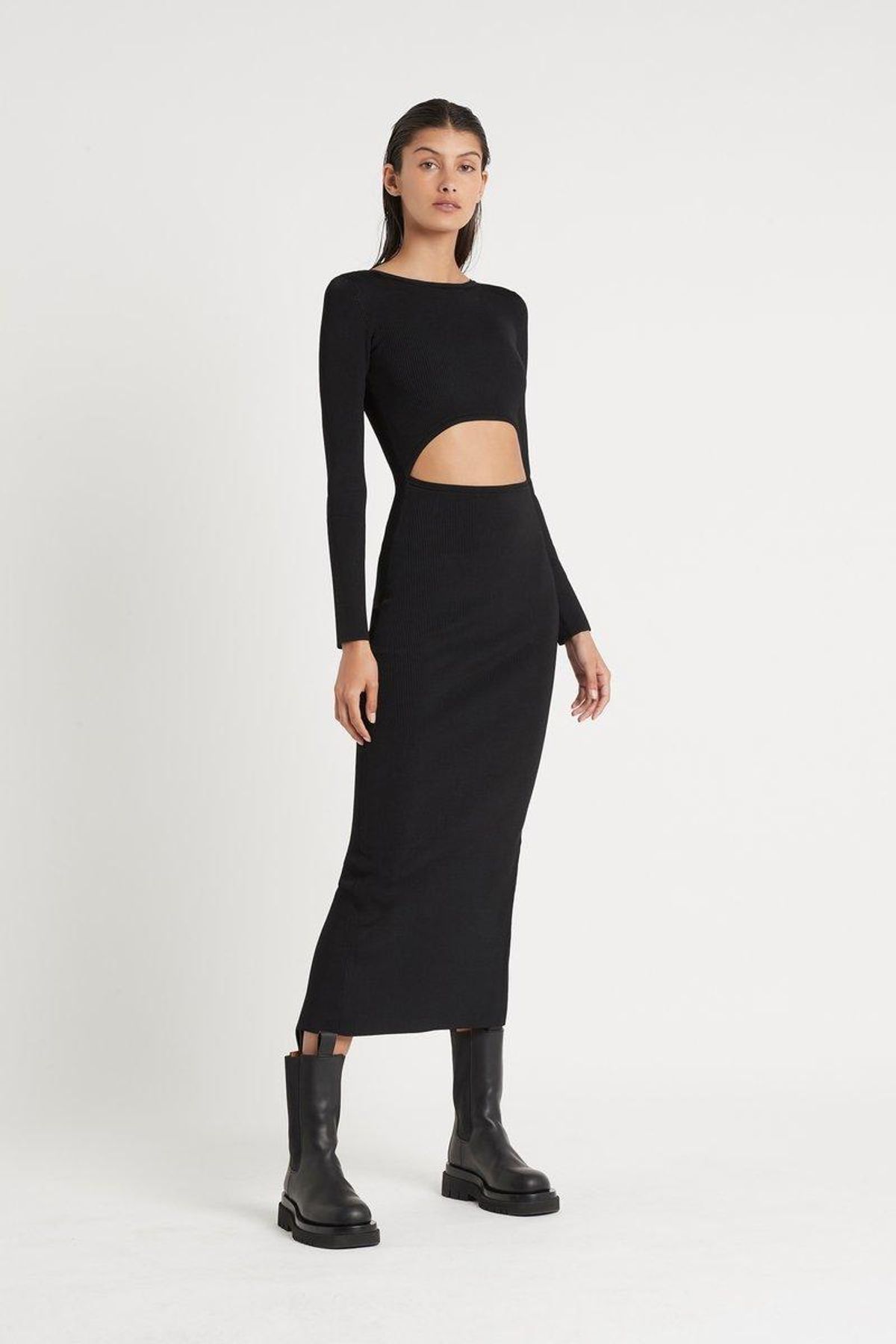 Sir The Label Celle Reversible Dress Midi Black | AU 10 - Image 1