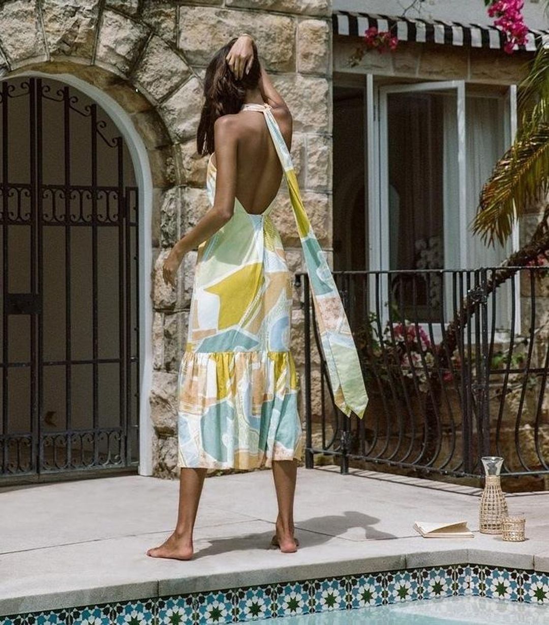 Steele Sia Midi Dress in Cabana Size XS / AU 6 for rent on The Volte - main image