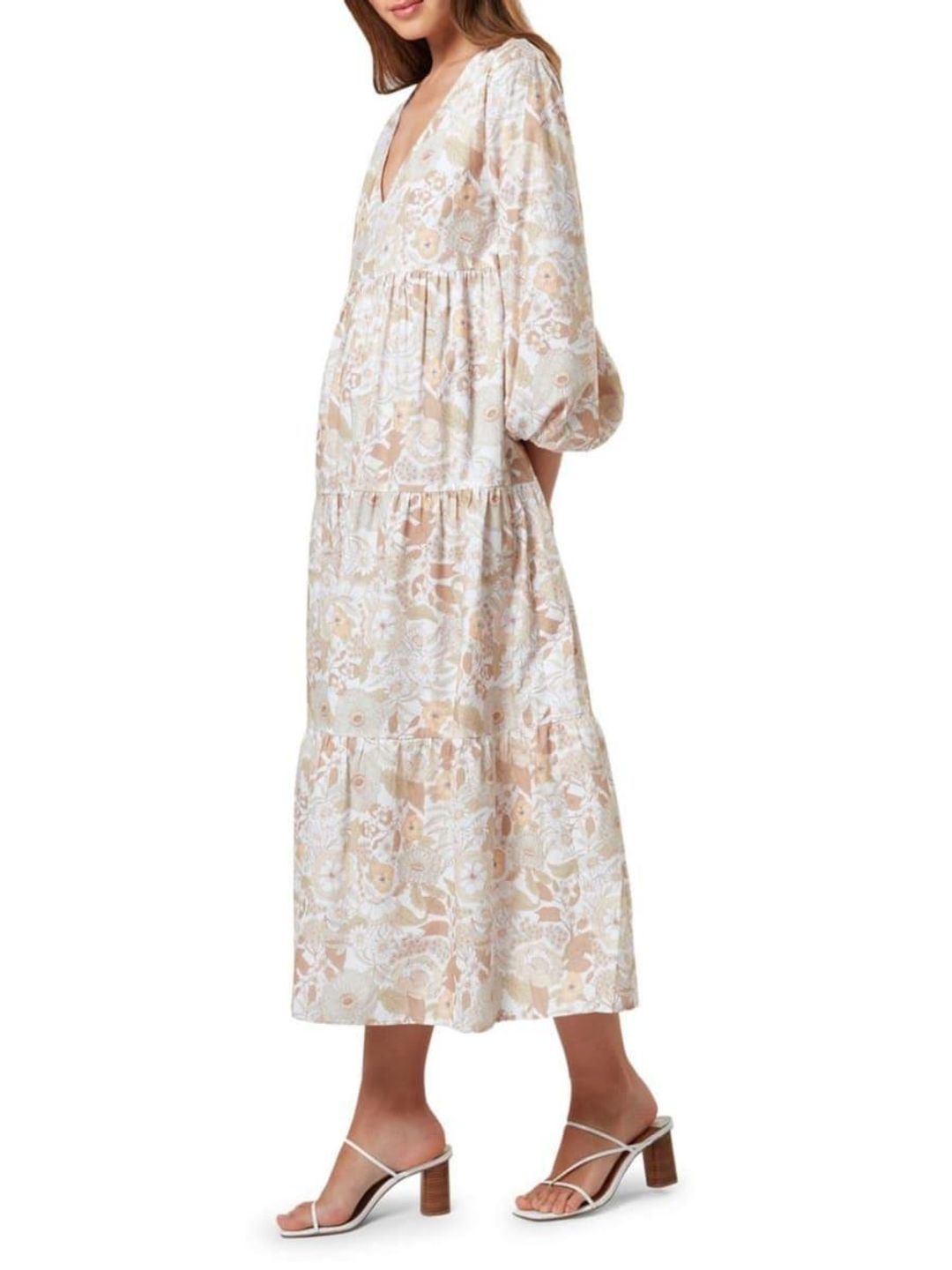 Charlie Holiday Agatha Floral Tiered Cotton Dress Print Size 8 for rent on The Volte - main image