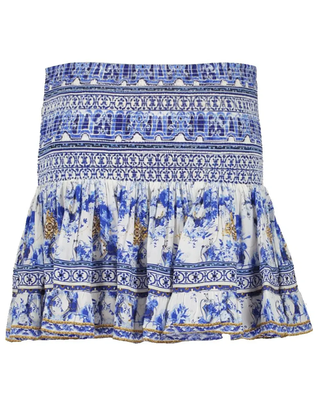 Camilia Short Shirred Skirt Print Size 8 for rent on The Volte - main image