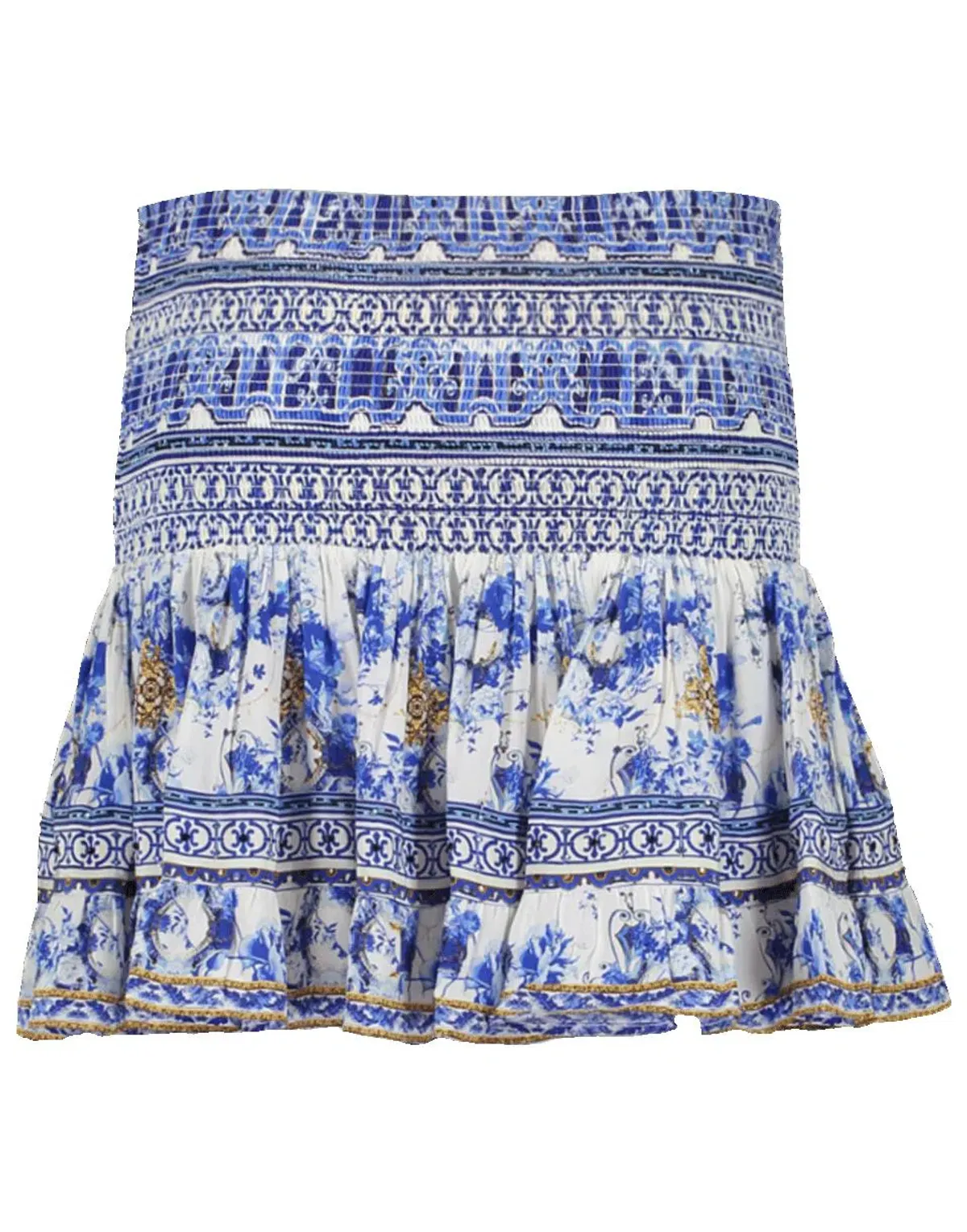 Camilia Short Shirred Skirt Print Size 8 - Image 4