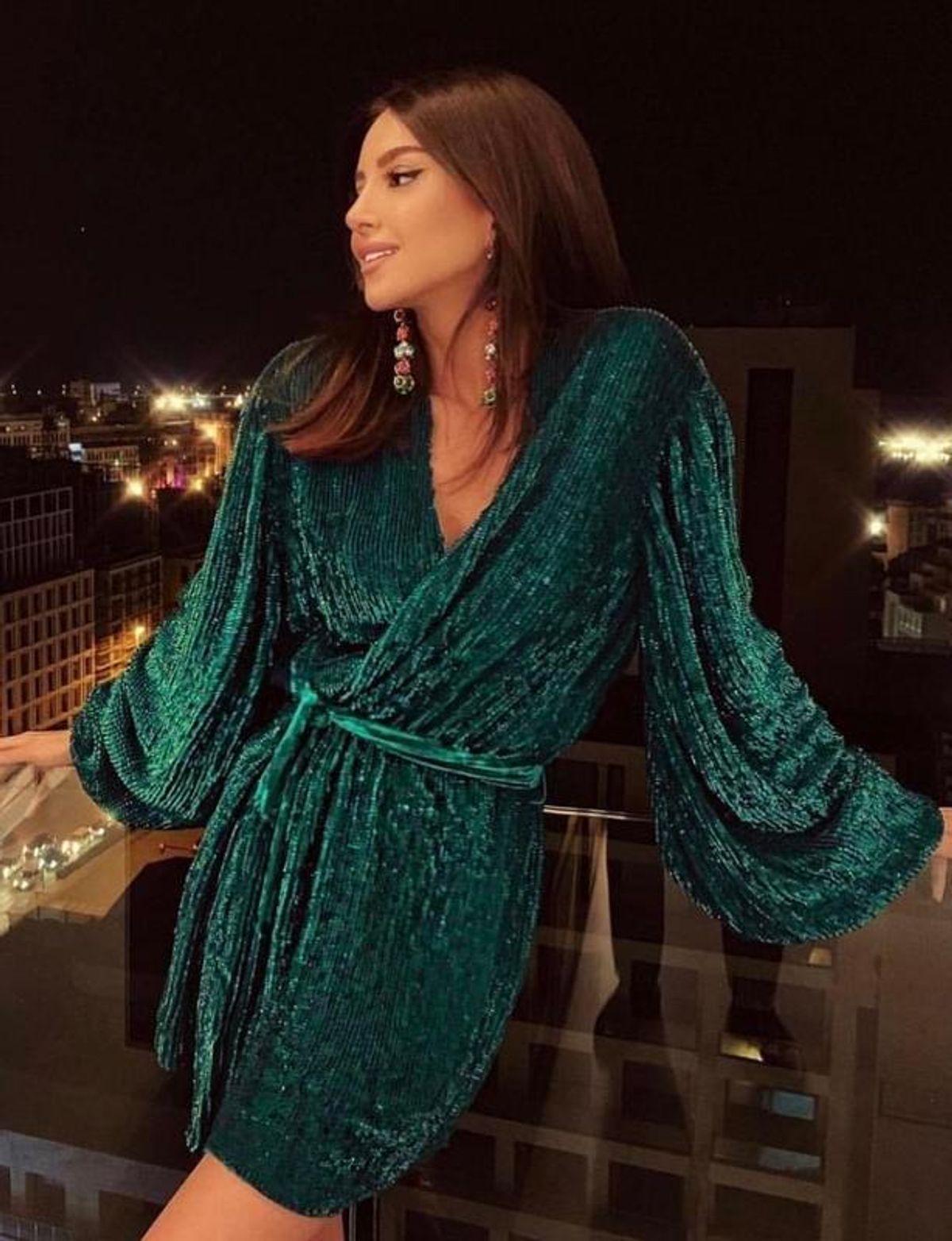 Retrofete Gabrielle Robe Dress in Green Size XS / Au 6 - Image 3