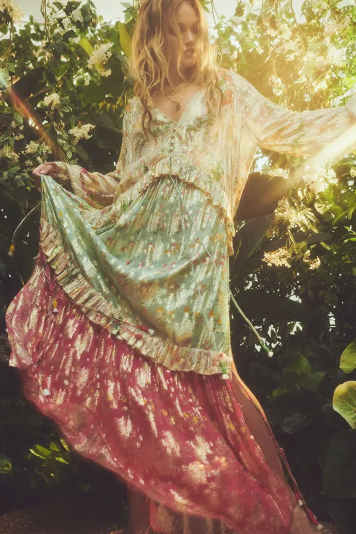 Hemant & Nandita Miyu Kaftan Multicolour Size 14 - Image 2