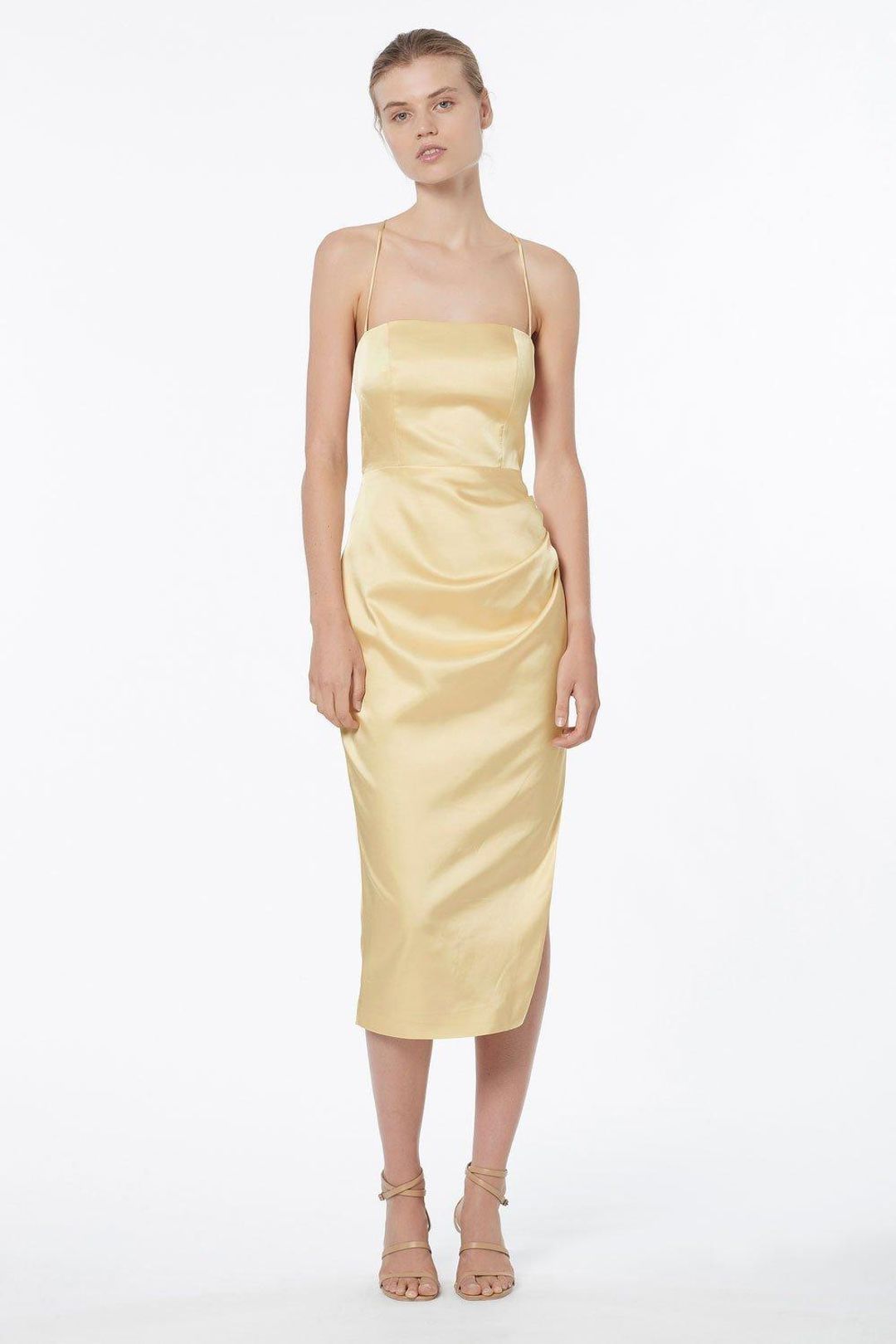 Manning Cartell Miami Heat Backless Midi Dress Champagne Size 10 for rent on The Volte - main image