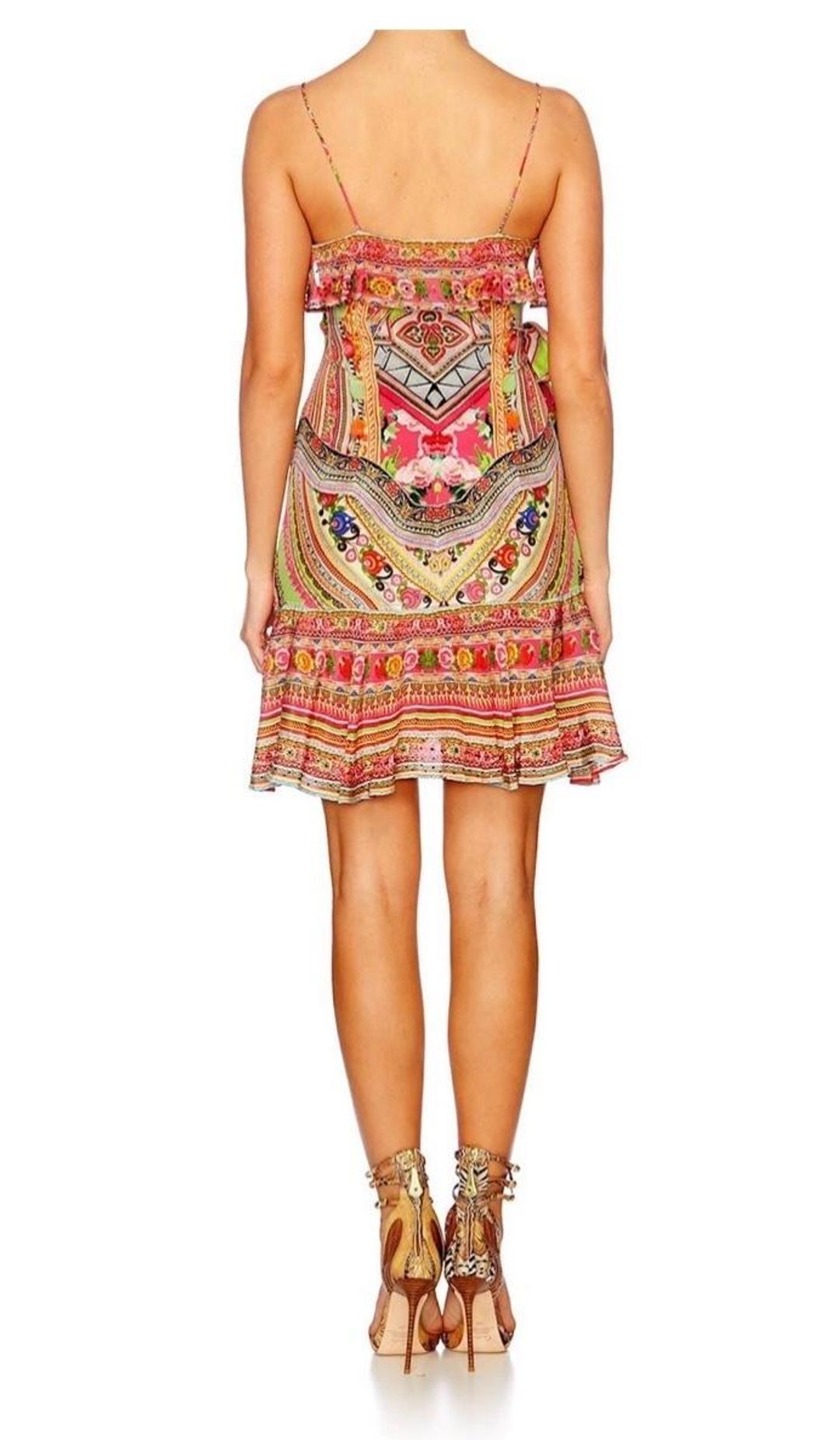 Camilla Hani Wrap Frill Dress Print Size 8 for rent on The Volte - main image
