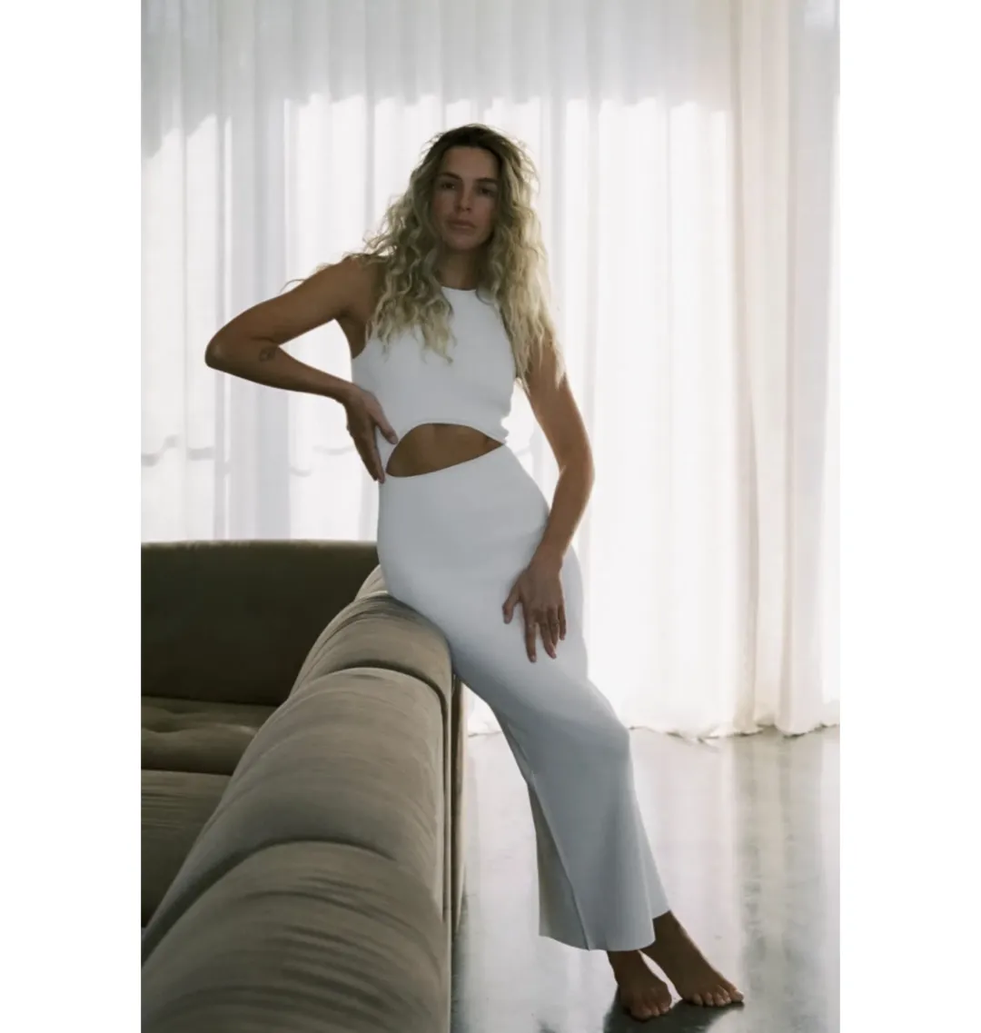 Sir The Label Ingrid Cut Out Midi Dress White AU 6 for rent on The Volte - main image