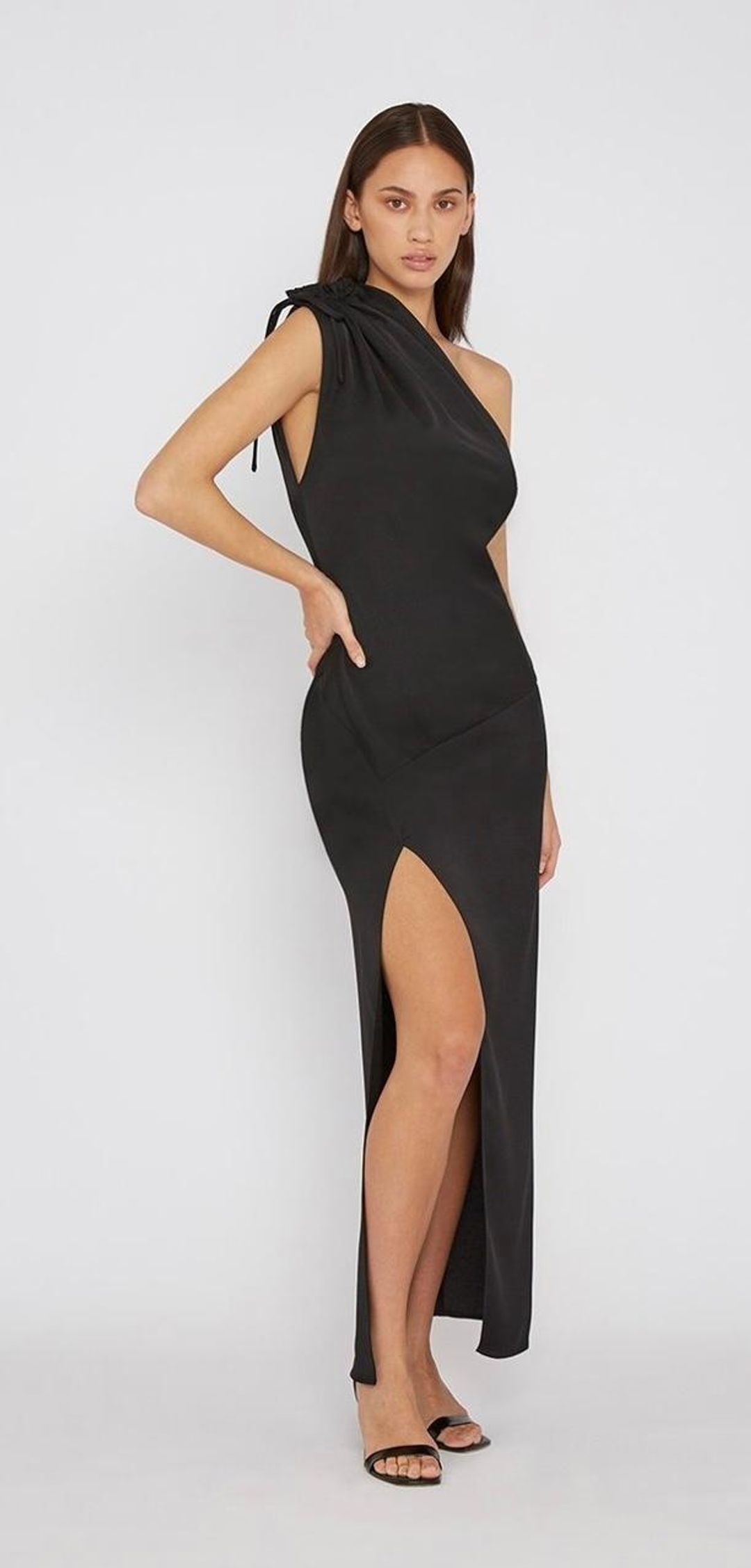 By Johnny One Shoulder Jasmine Dress Black Size 6 for rent on The Volte - main image