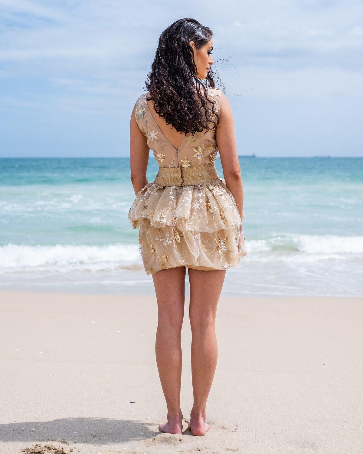 Reign The Label Goldie Tutu Mini Dress Gold Size AU 6 - Image 3