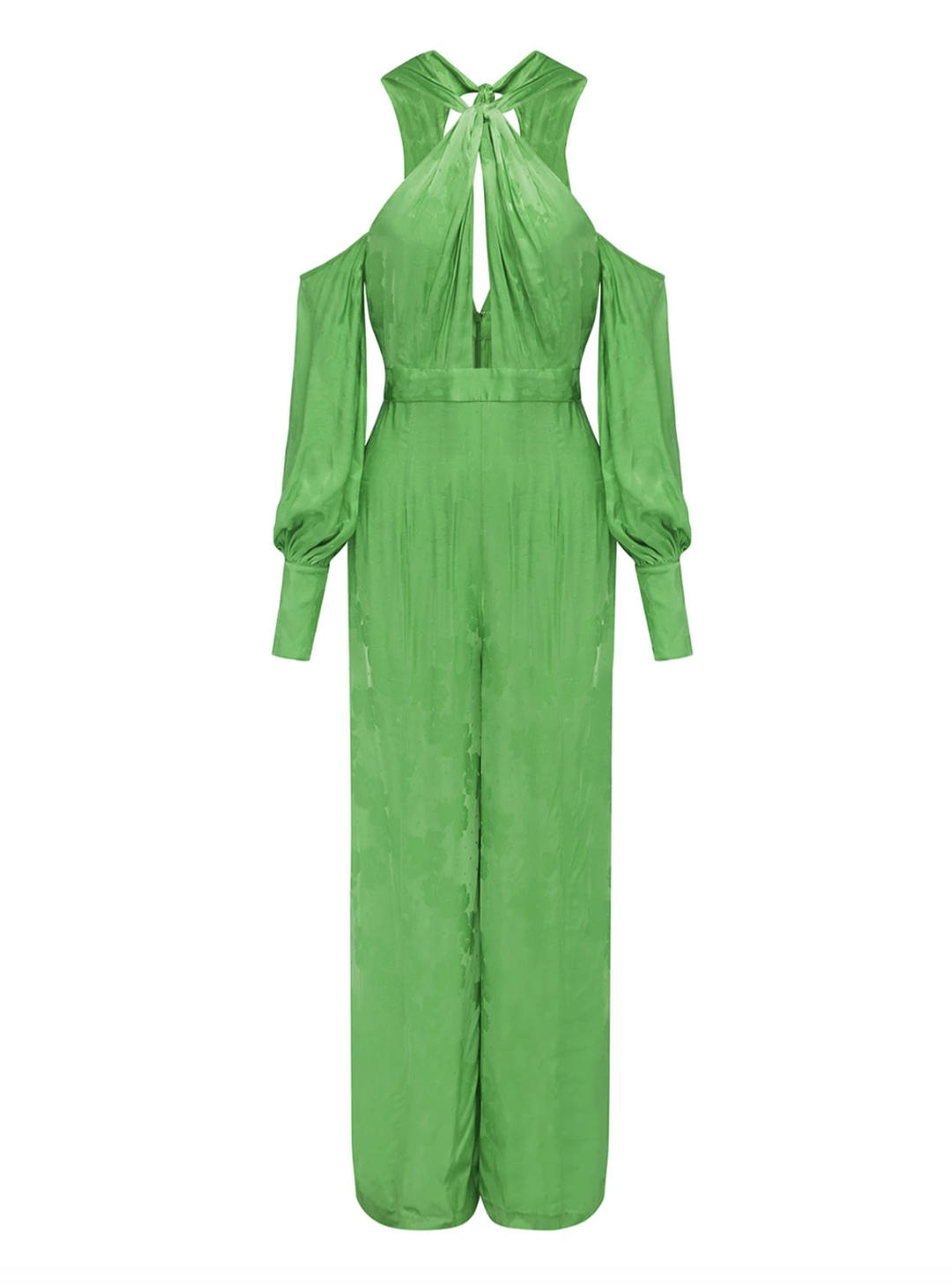 Alice McCall Green Apple Memory Lane Cold-shoulder Jumpsuit Size 4  for rent on The Volte - main image