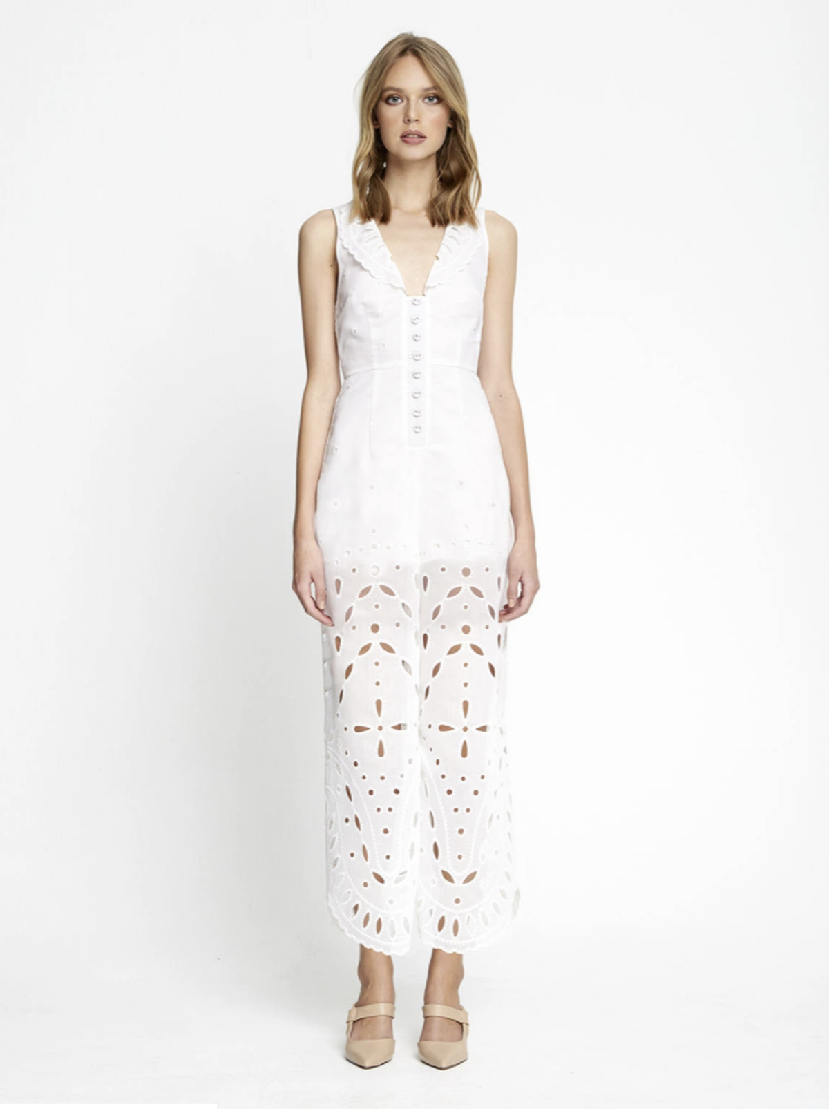 Alice McCall Porcelain Moonchild Jumpsuit White Size 8 - Image 1