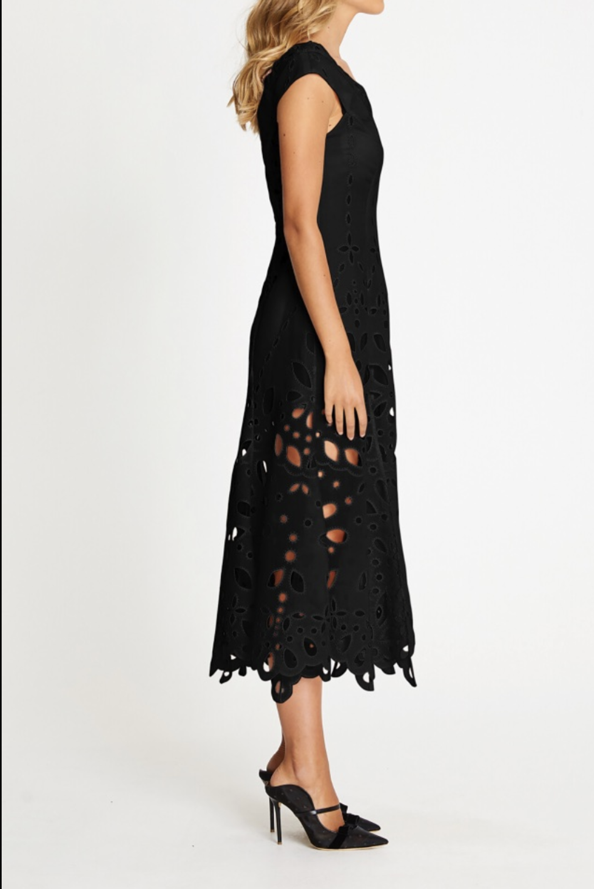 Alice McCall Baudelaire Broderie Anglais Midi Dress Black Size 4 - Image 4