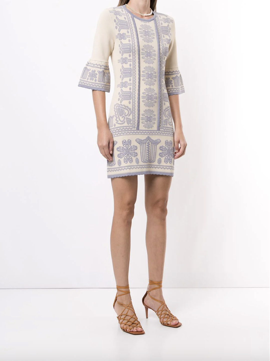 Alice McCall Devotion Jacket Mini Dress Oatmeal Print Size 4 for rent on The Volte - main image