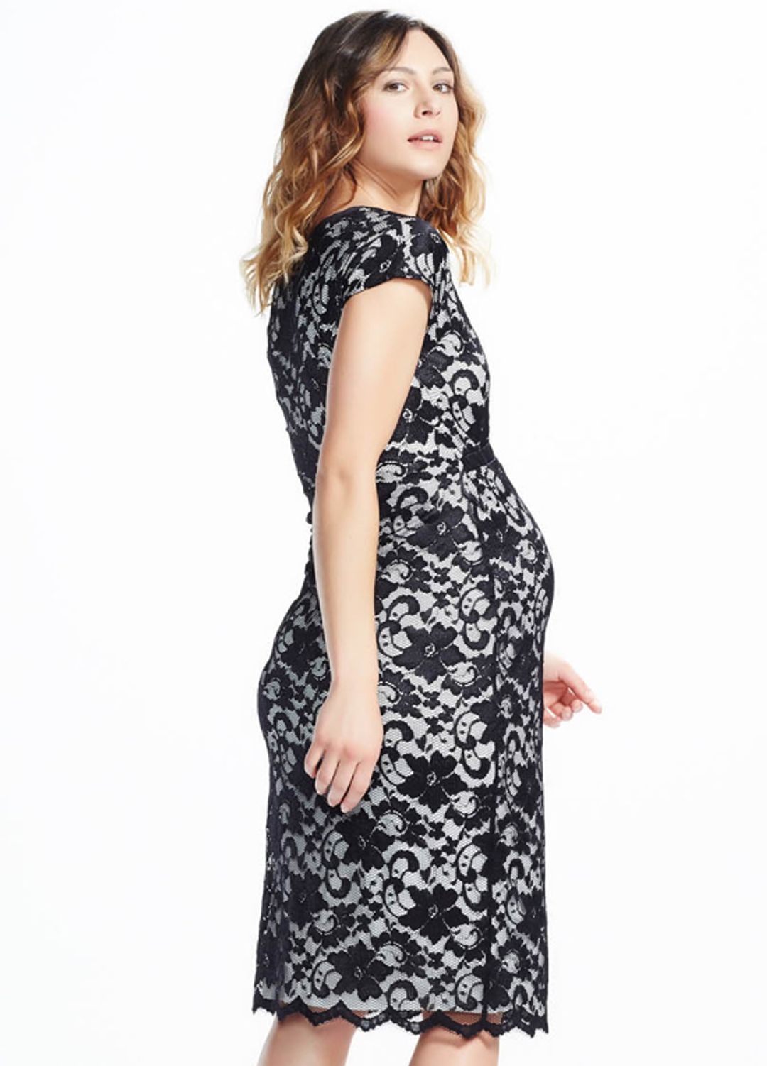 Soon Maternity Black Lace Anca Maternity Dress Size 8 for rent on The Volte - main image