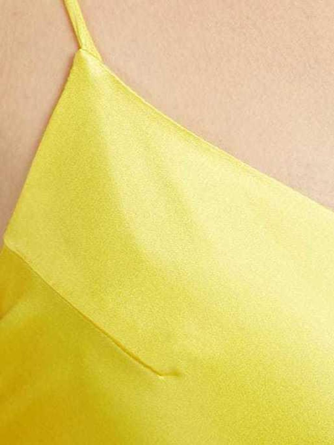 Rasario Draped Silk Slip Dress Yellow Size 6 for rent on The Volte - main image
