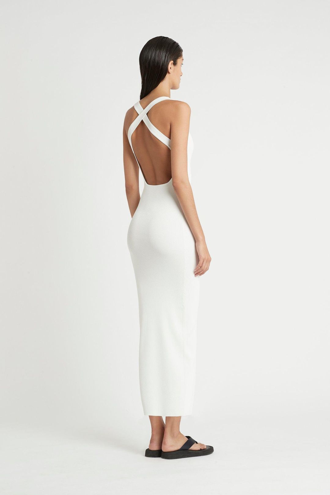Sir The Label Marcelle Open Back Midi Dress White Size 2 | AU 10 for rent on The Volte - main image