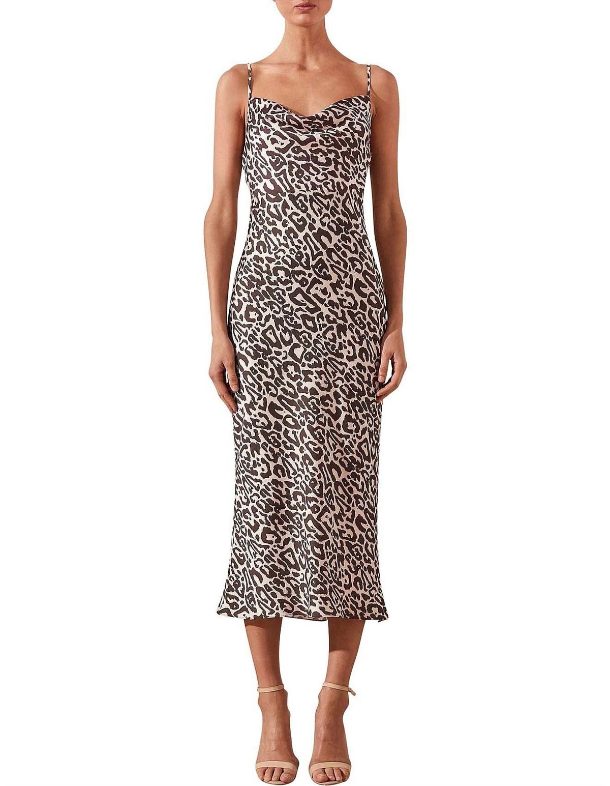 Shona Joy Isabella Bias Midi Dress Print Size 8 - Image 1
