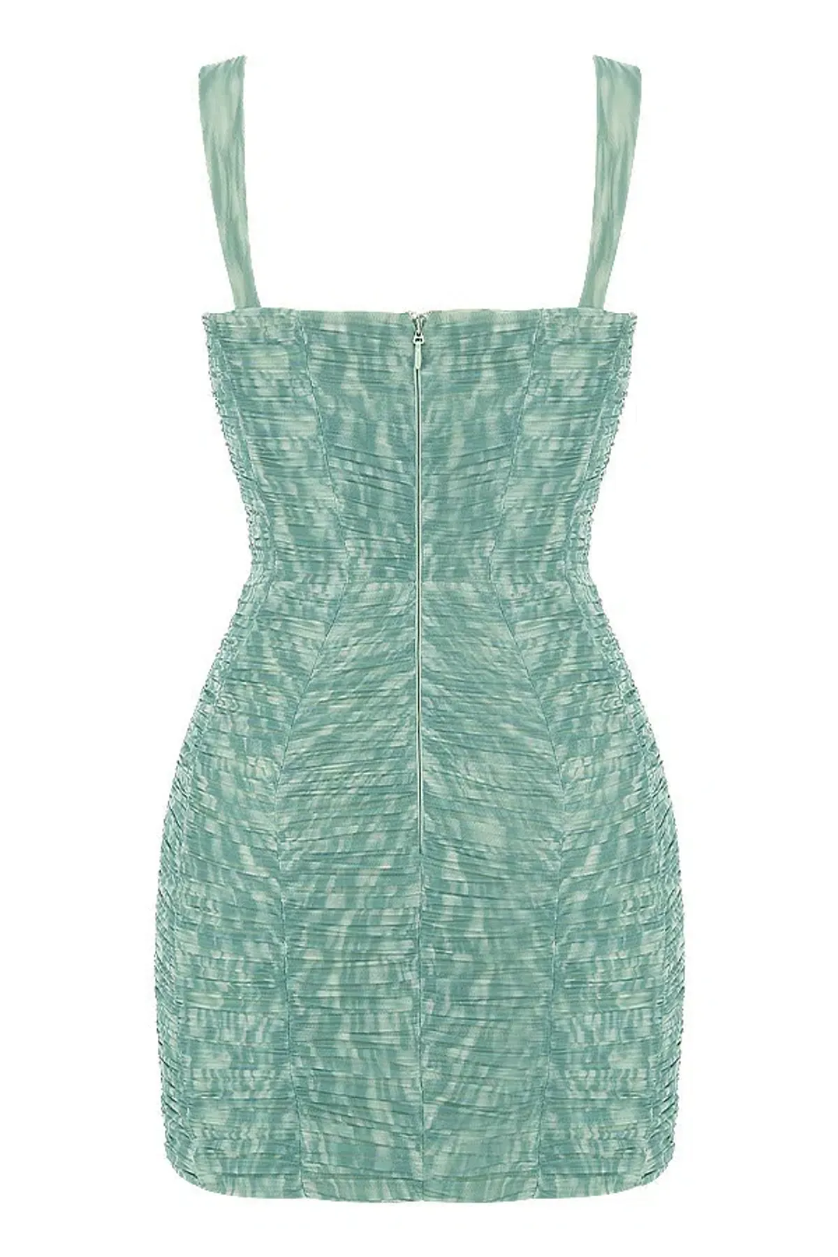 House of CB Cate Ivy Print Ruched Mesh Mini Dress Green Size M / Au 10 - Image 7